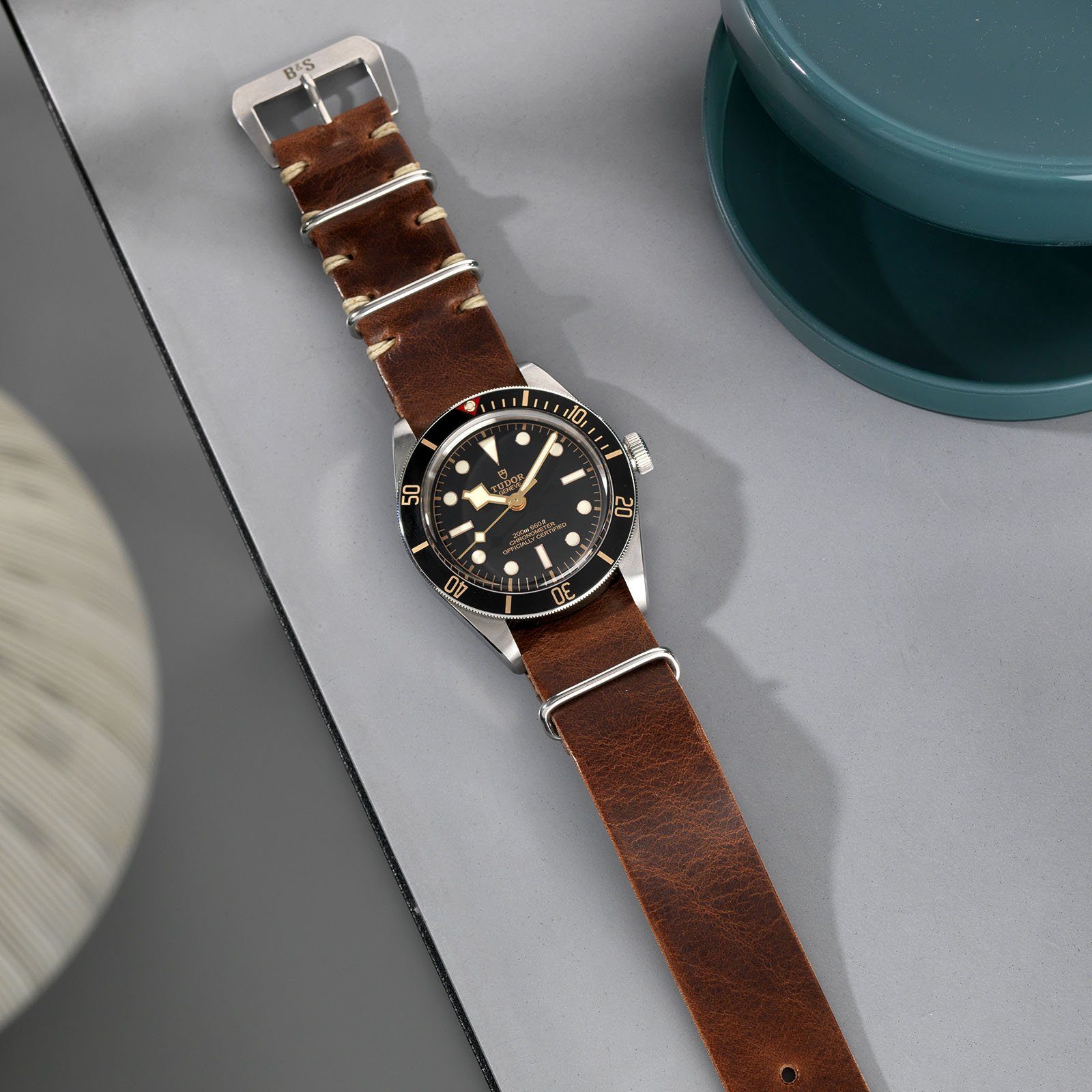 Tudor Siena Brown Single Pass Leather Watch Strap