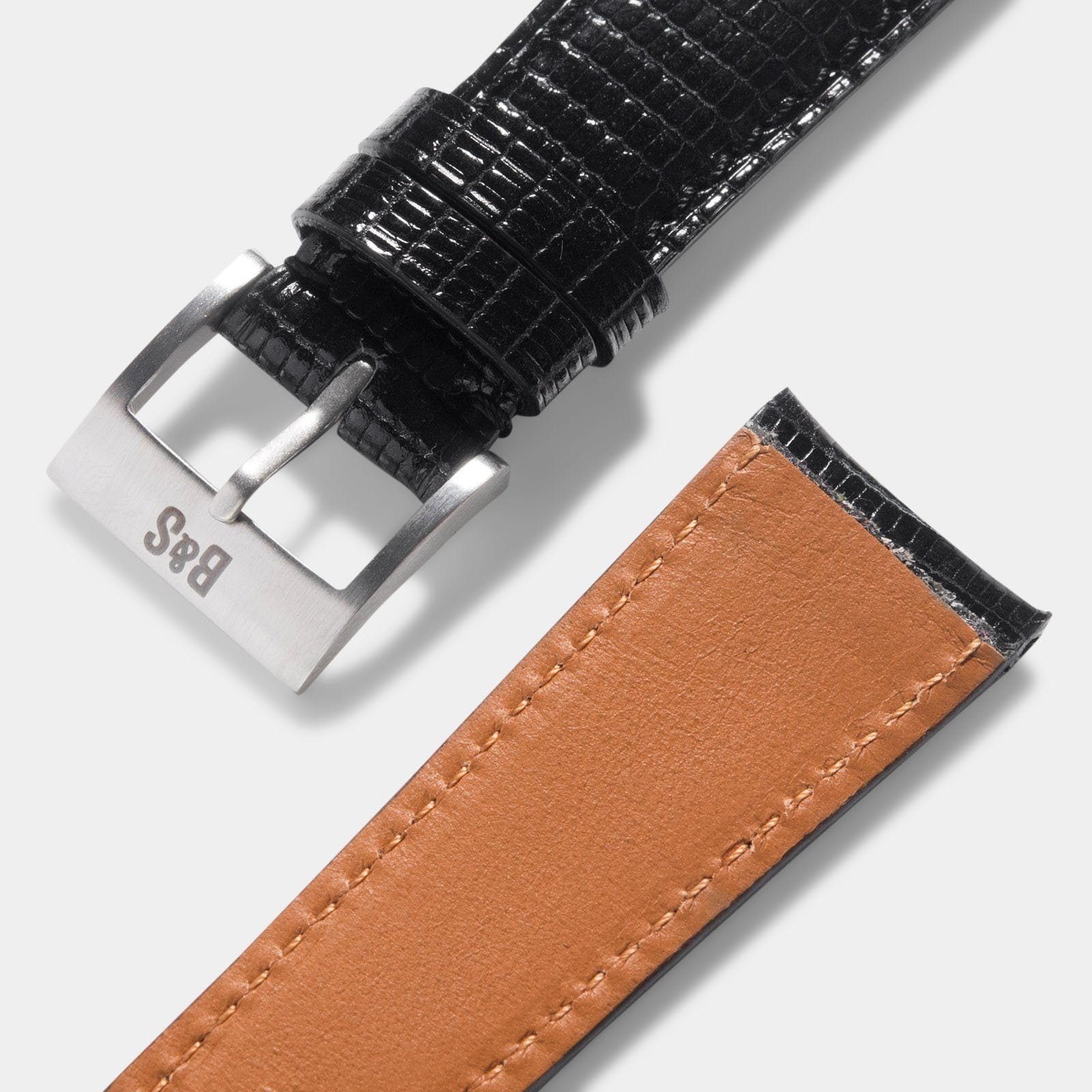 Strap for Rolex Submariner 5513 & 1680 - Brilliant Black Lizard Leather
