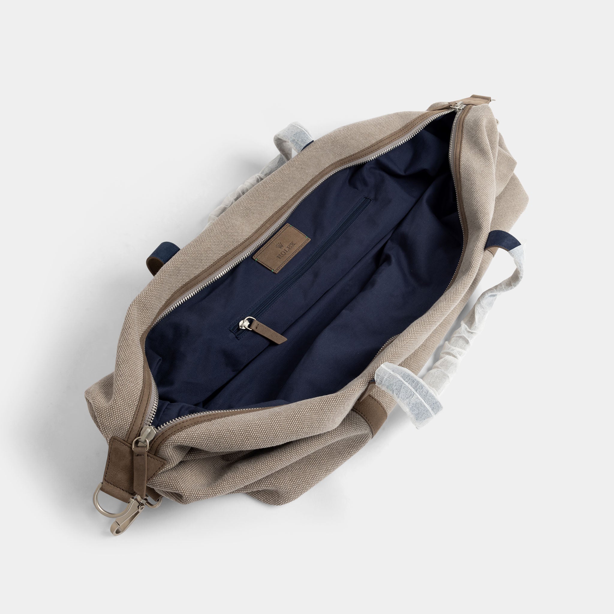 Rolex taupe grain canvas/ suede travel  Bag