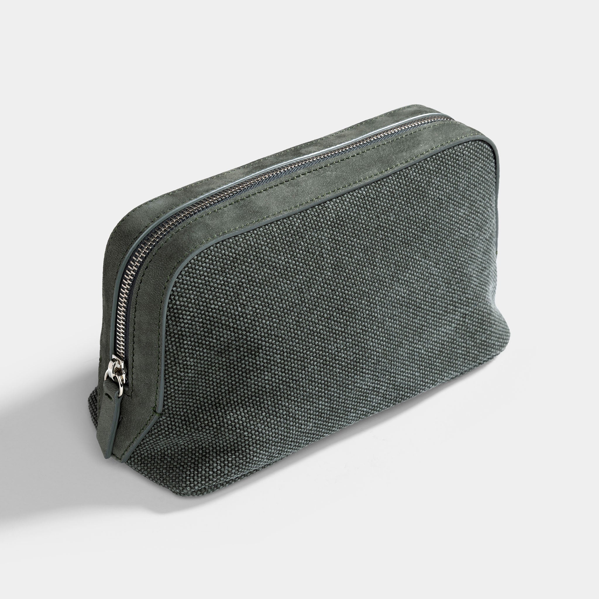 Rolex Toiletry Bag in Green Colour Canvas and Suede