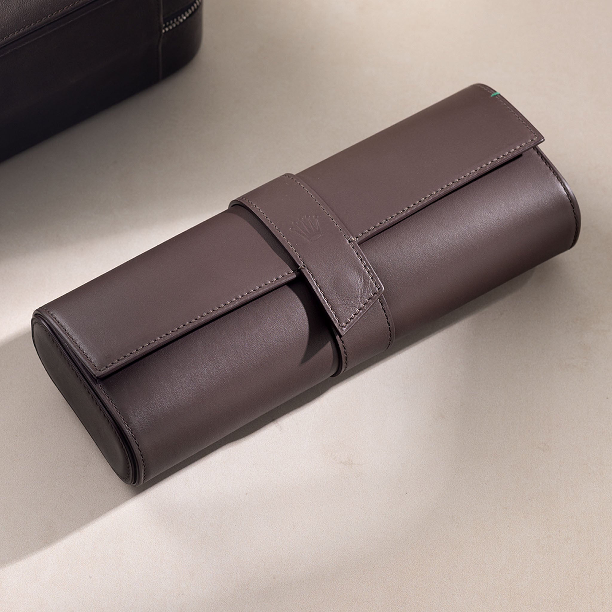 Rolex Chestnut Brown Leather  Watch Roll