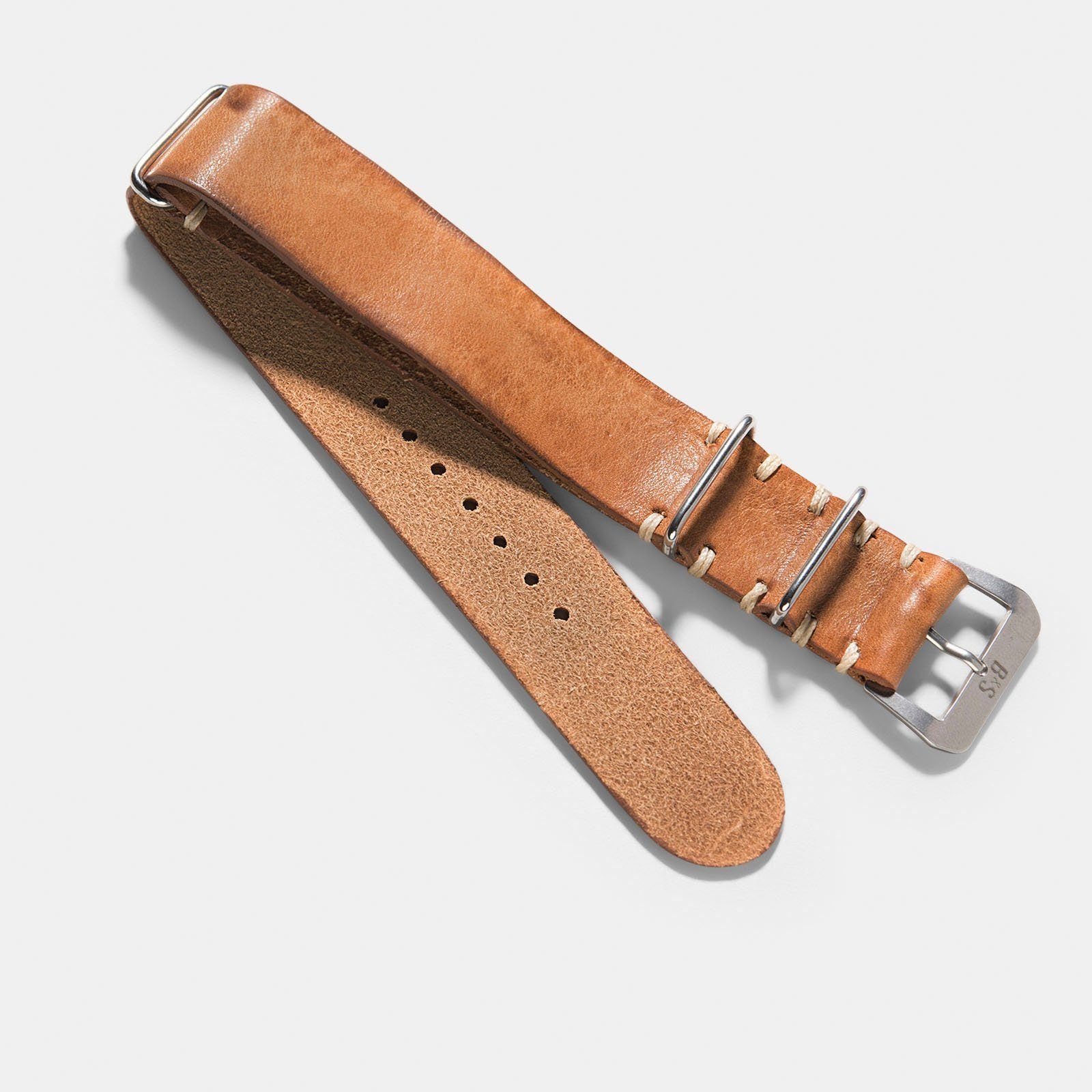 Strap for Rolex Submariner 5513 & 1680 -  Caramel Brown Single Pass Leather
