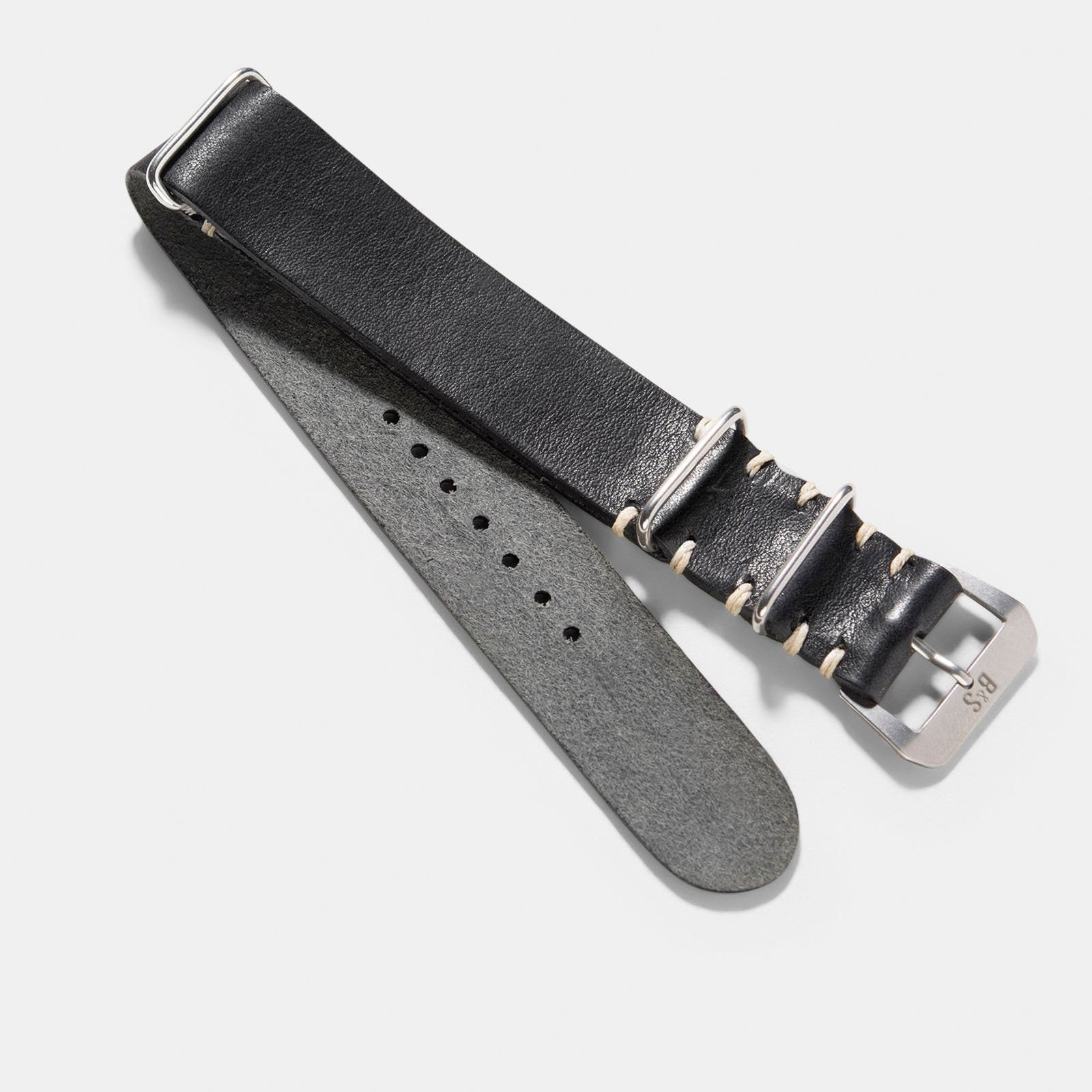 Strap for Rolex Submariner 5513 & 1680 - Single Pass Black Leather