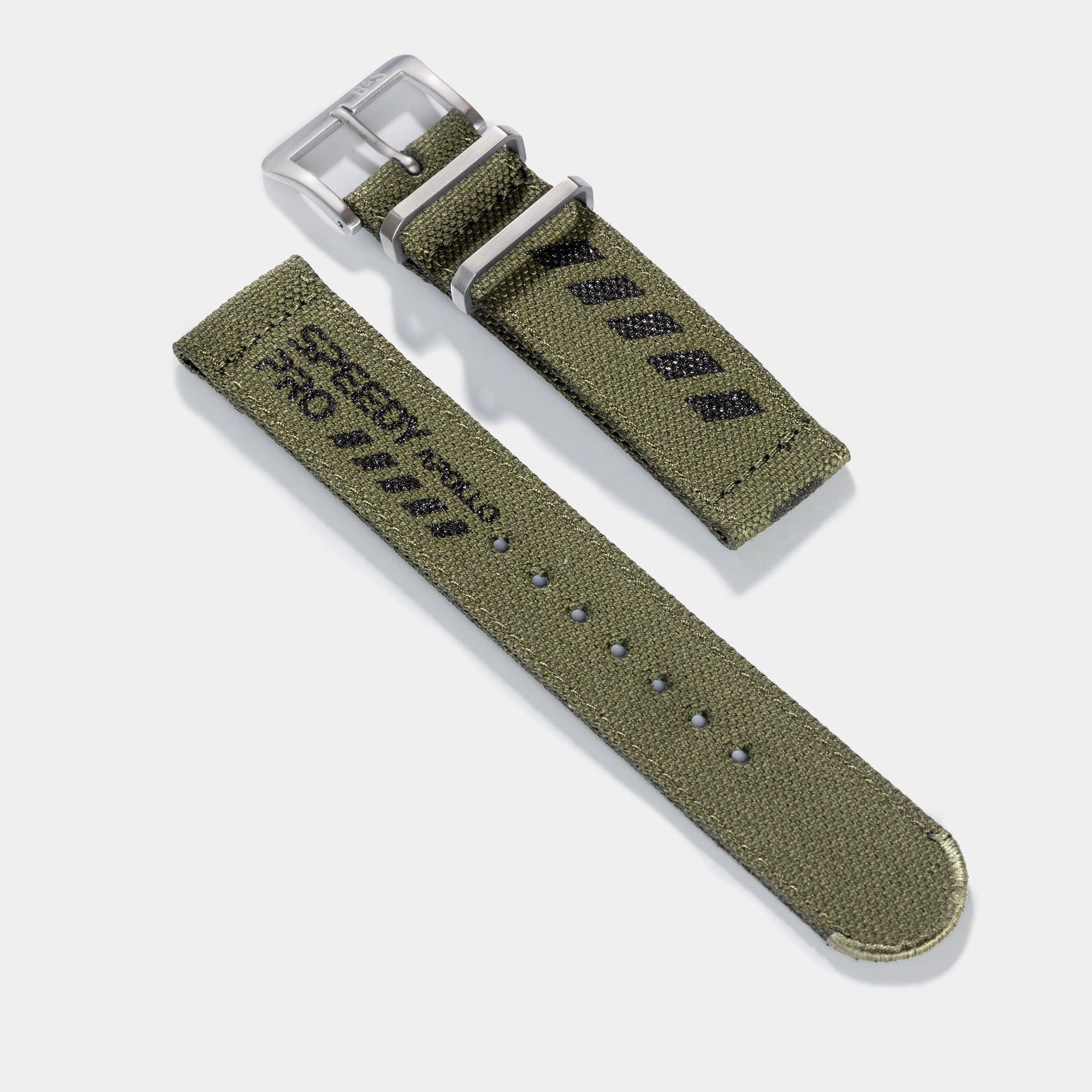 Strap for Omega Speedmaster Professional - Canvas Speedy Print in Olive Taupe or Grey