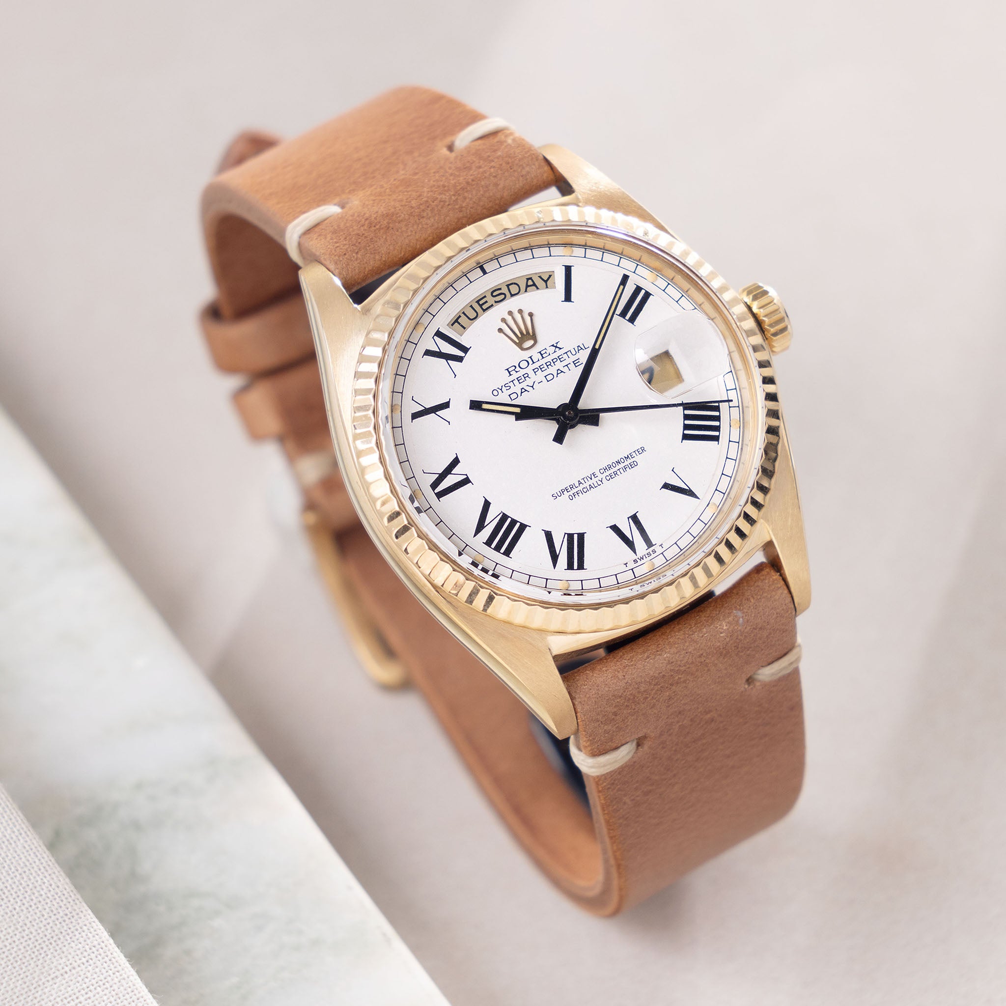 Rolex Day-Date White Buckley Dial Ref. 1803