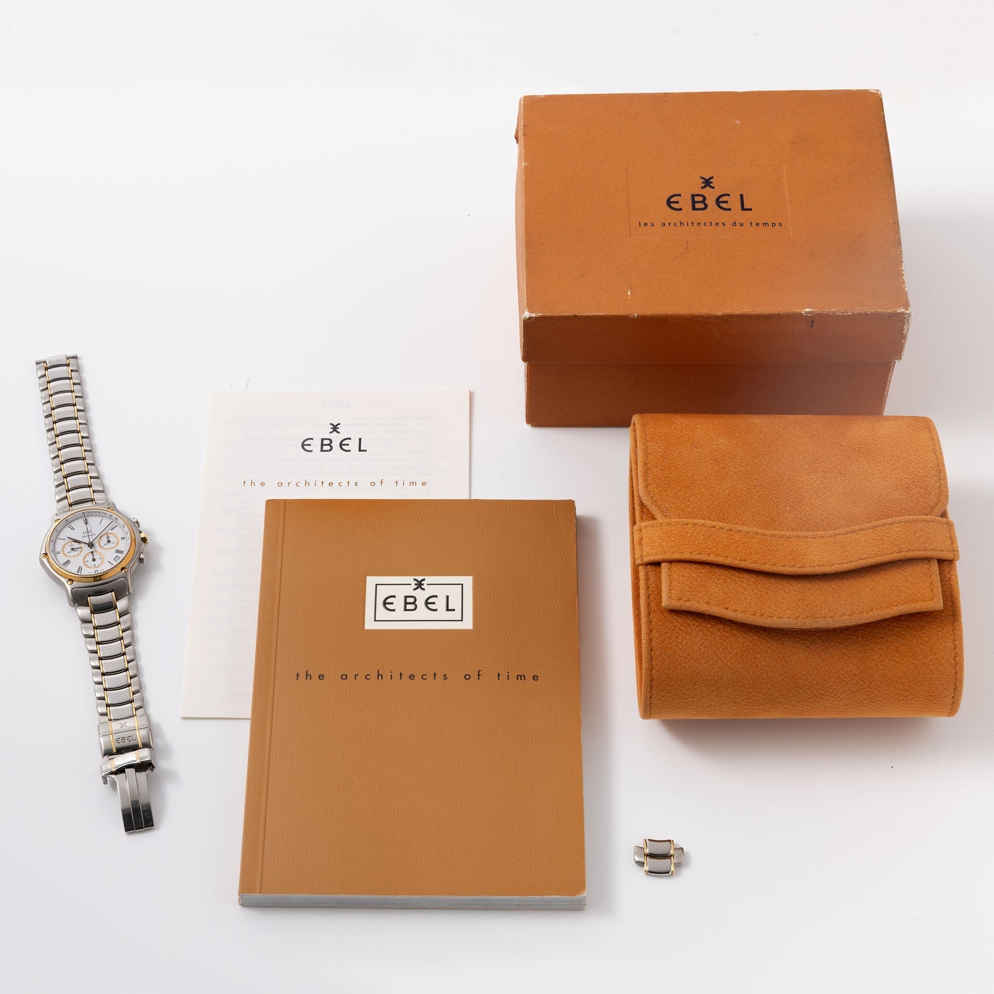 Ebel El Primero 1911 Chronograph White Dial Steel and Gold execution ref 1134901 with Box