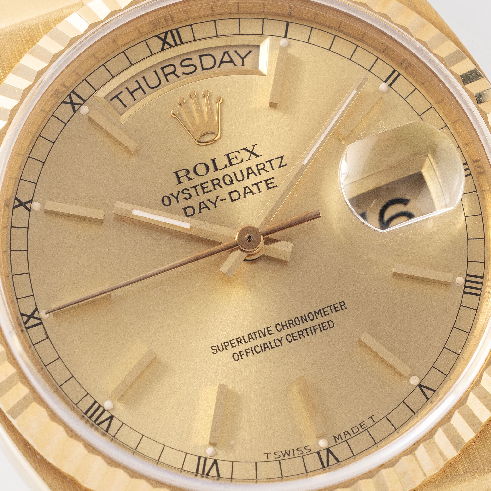 Rolex Day-Date Oysterquartz Champagne Dial Ref 19018