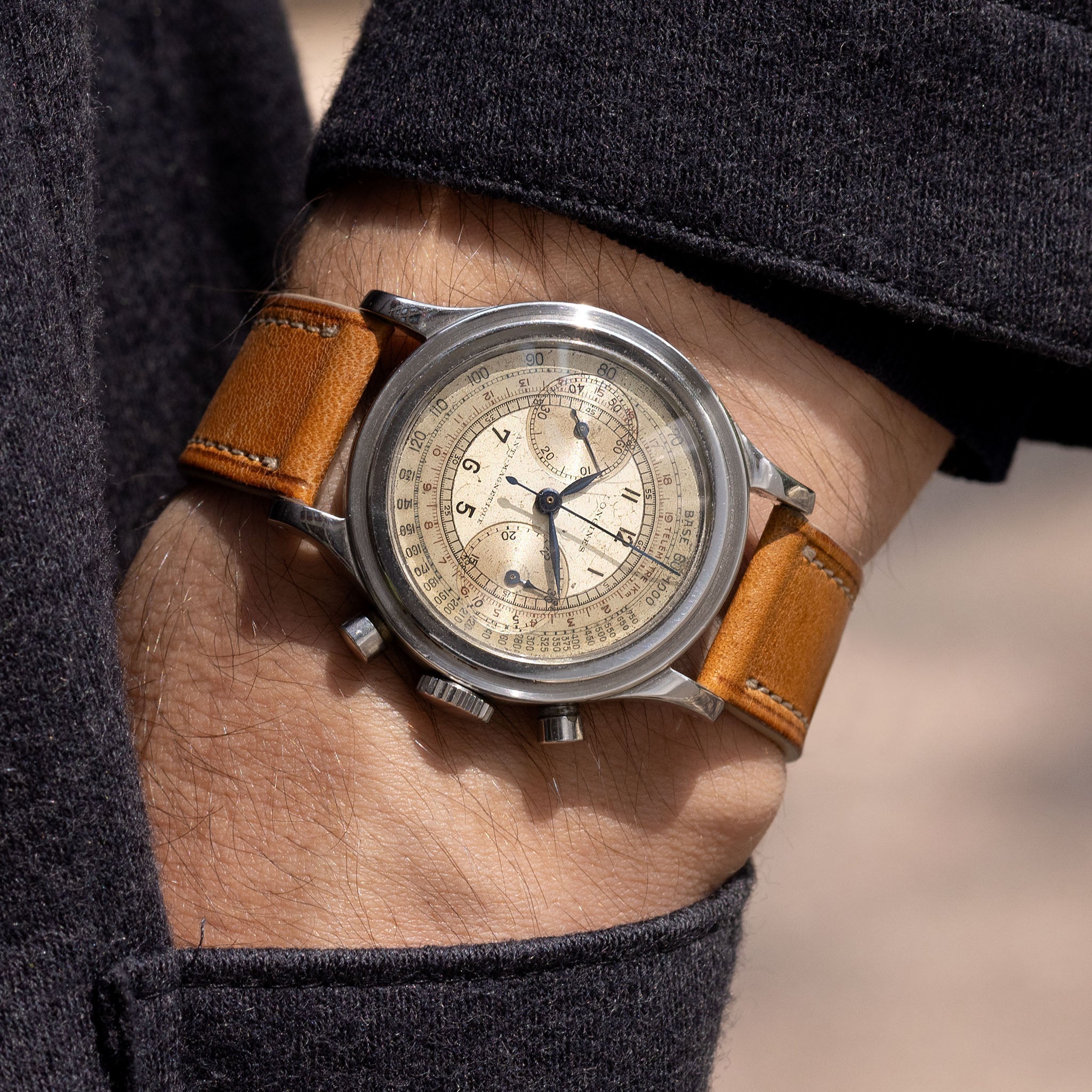 Longines "Tre Tacche" 13 ZN Stepcase Chronograph ref 4974