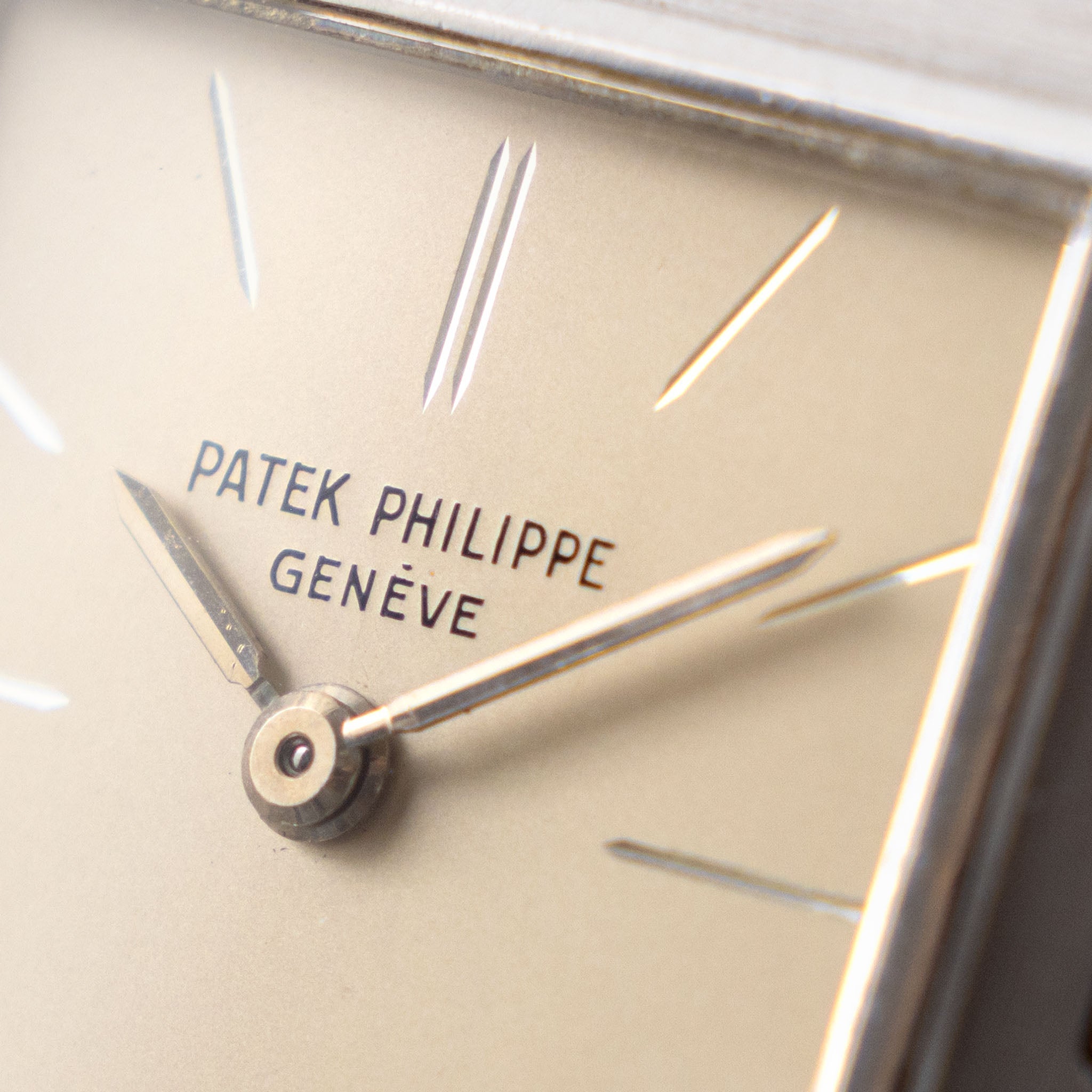 Patek Philippe Square Gondolo Dresswatch 3404P Silver Engraved Dial with Extract of the Archives