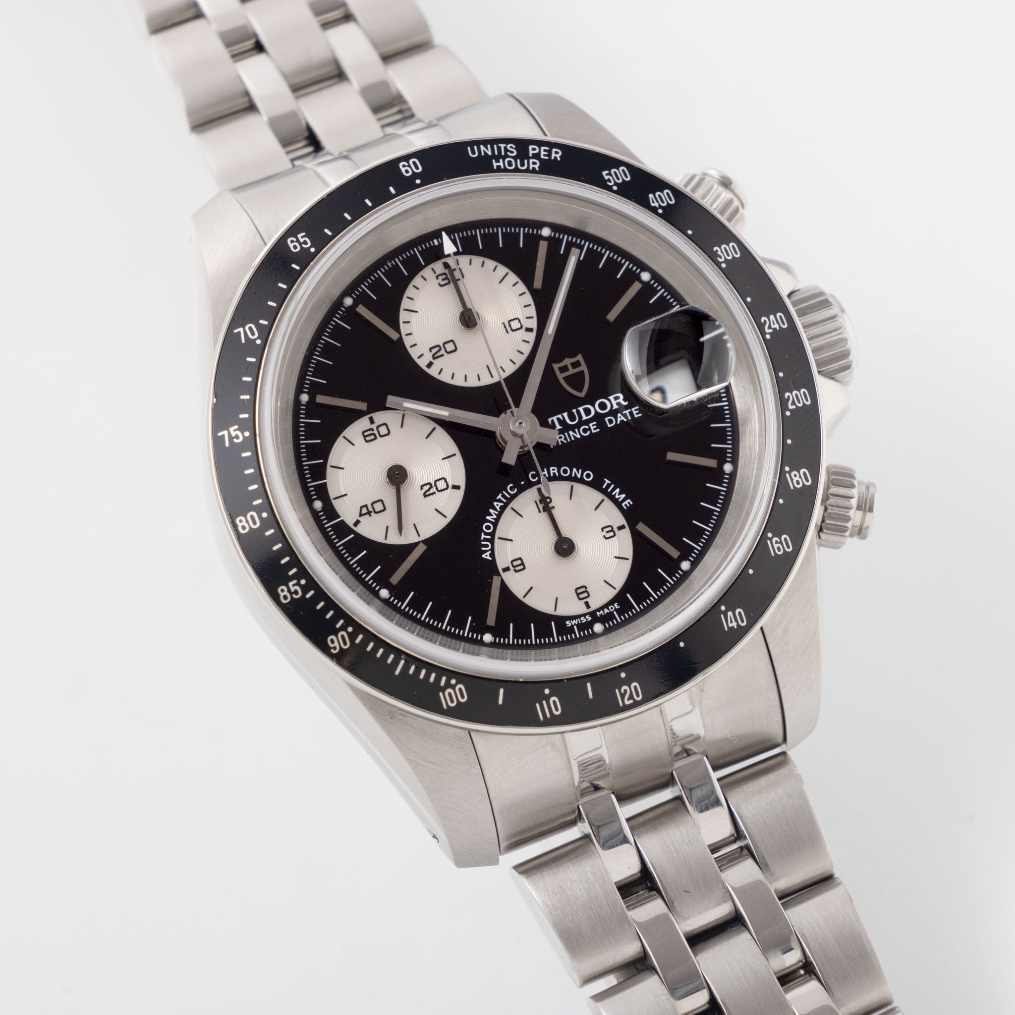 Tudor Prince Date "Small block" Chronograph Black Dial ref. 79260