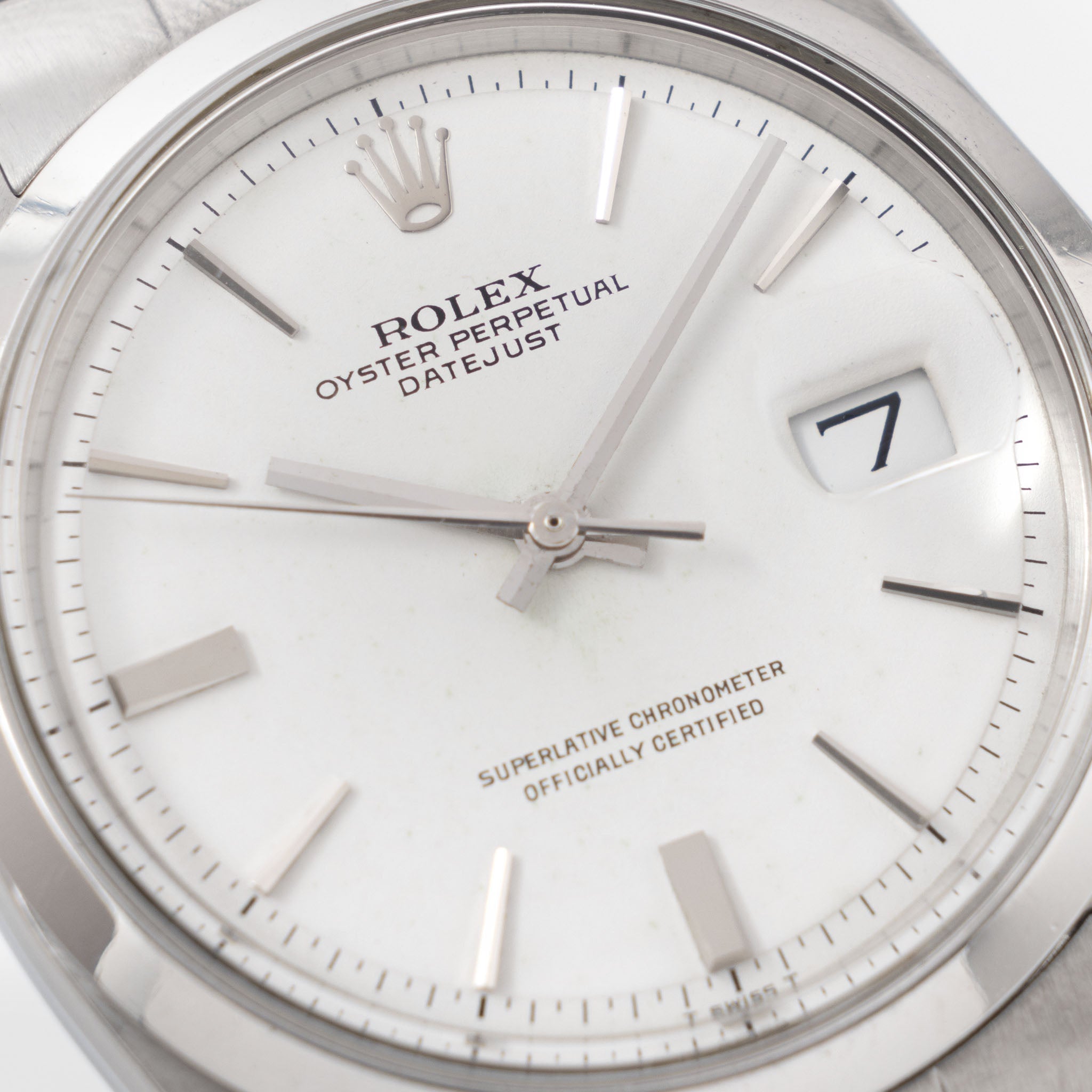 Rolex Datejust white “doorstop “  white no lume dial ref 1600