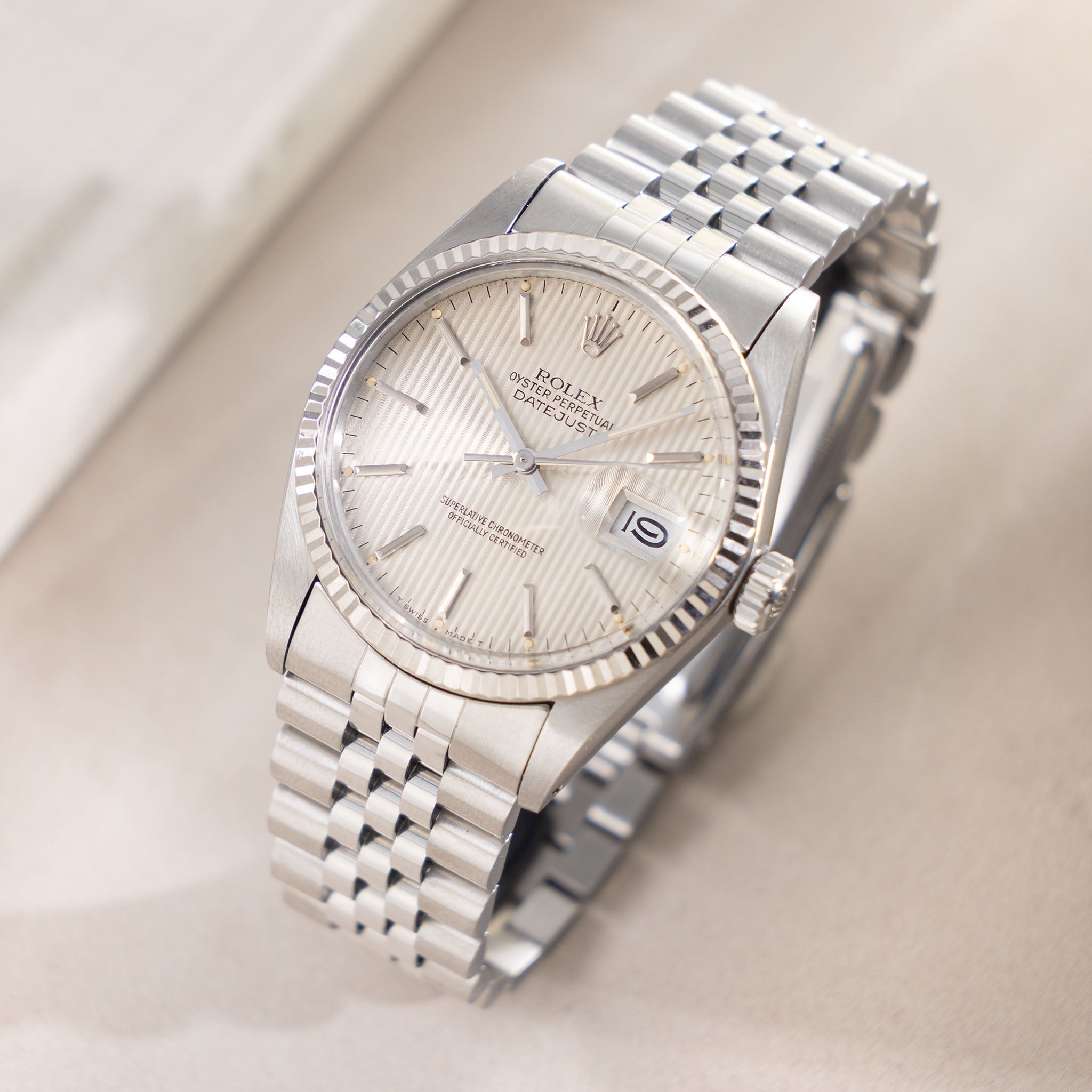 Rolex Datejust cream Tapestry dial  ref  16014