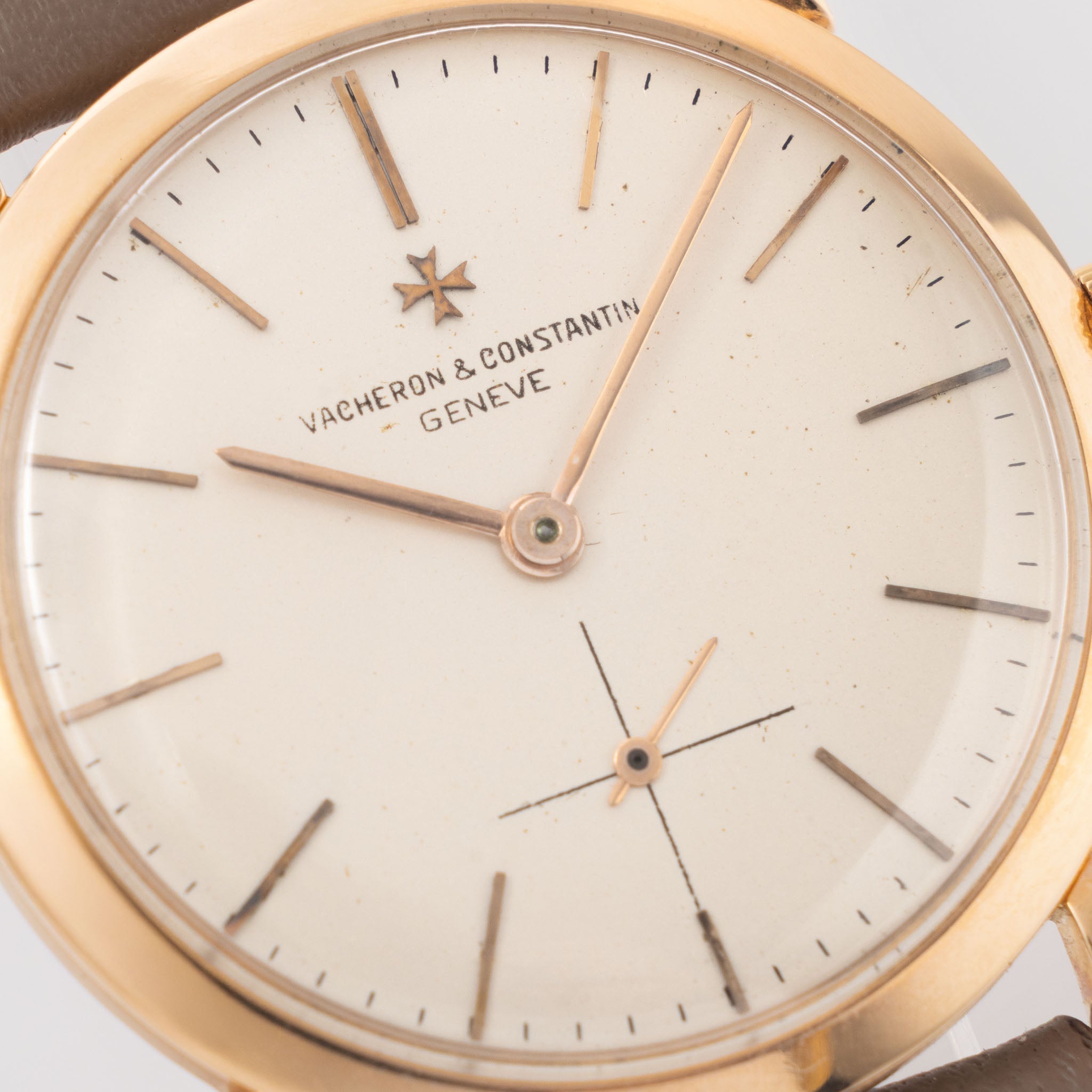 Vacheron Constantin 18 k rose gold scroll lug  Dresswatch cream dial ref 6030