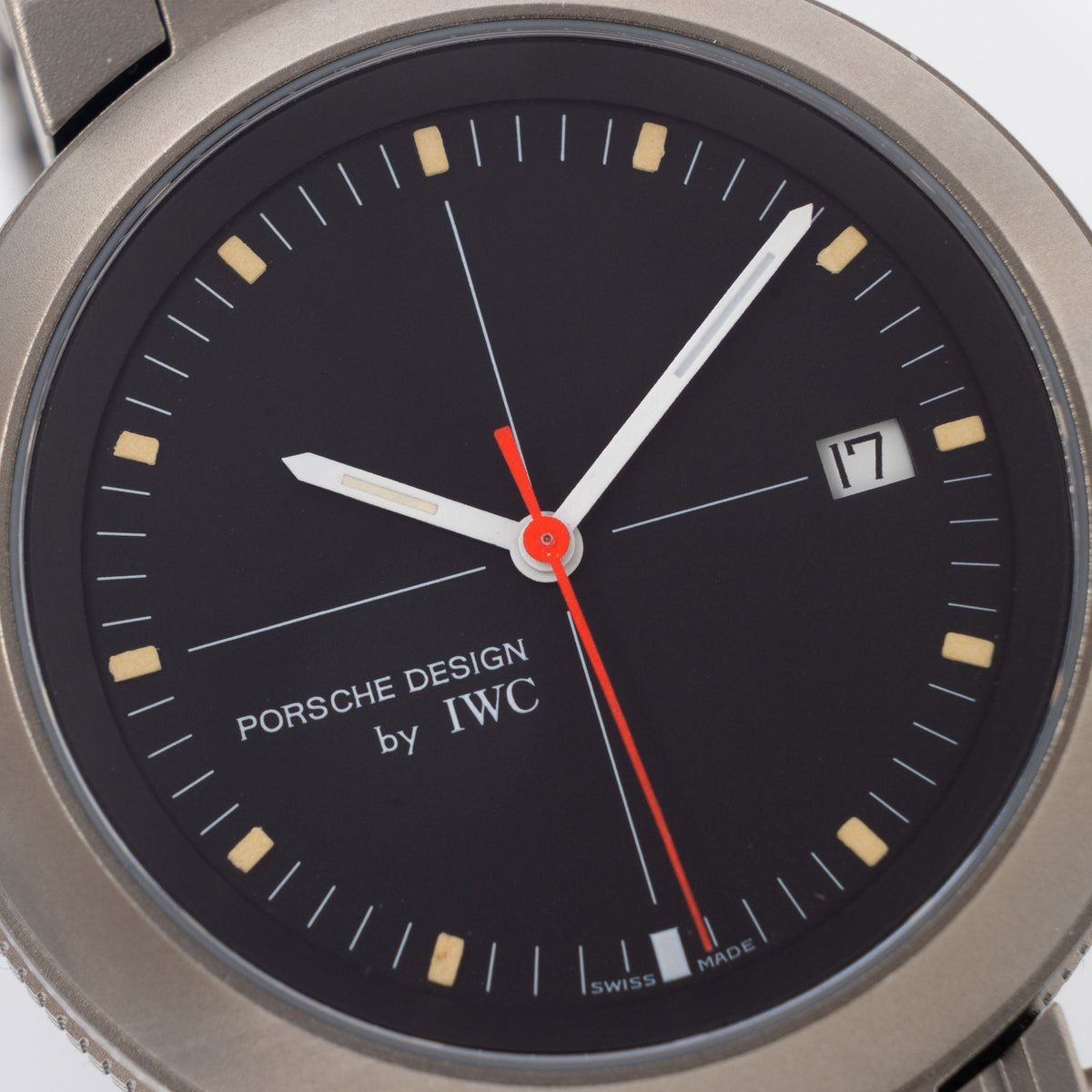 IWC/Porsche design compass watch in titanium ref 3511 with Certificate of Authenticity  paper and IWC service invoice