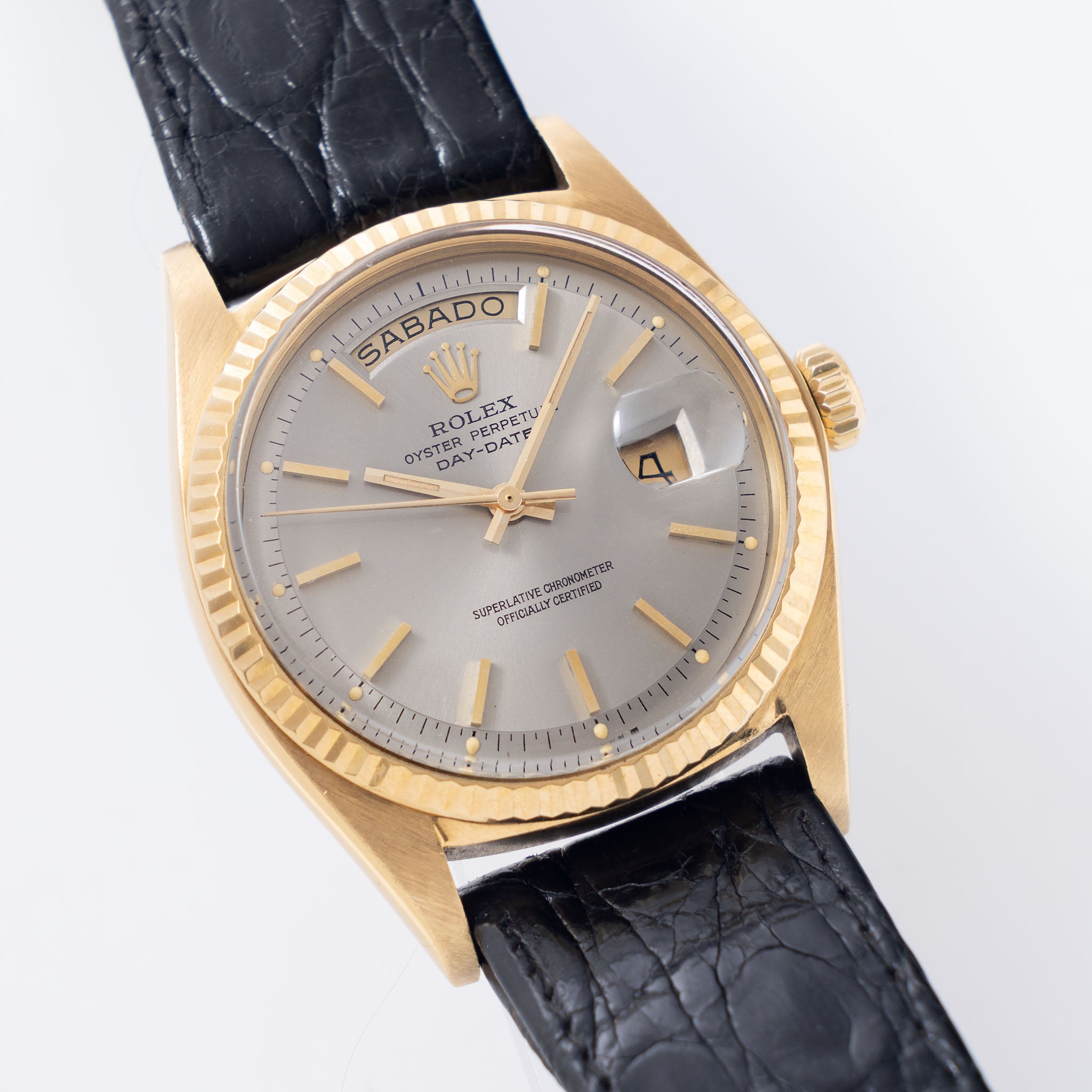 Rolex Day-Date 1803 Grey Soleil Dial in 18k Yellow Gold