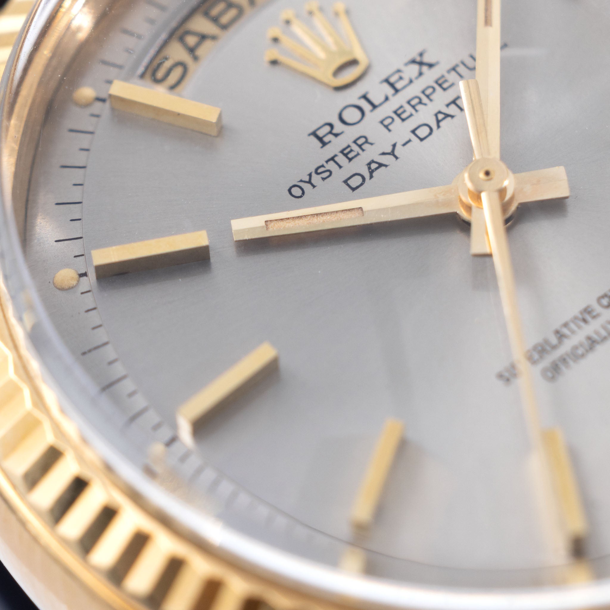 Rolex Day-Date 1803 Grey Soleil Dial in 18k Yellow Gold