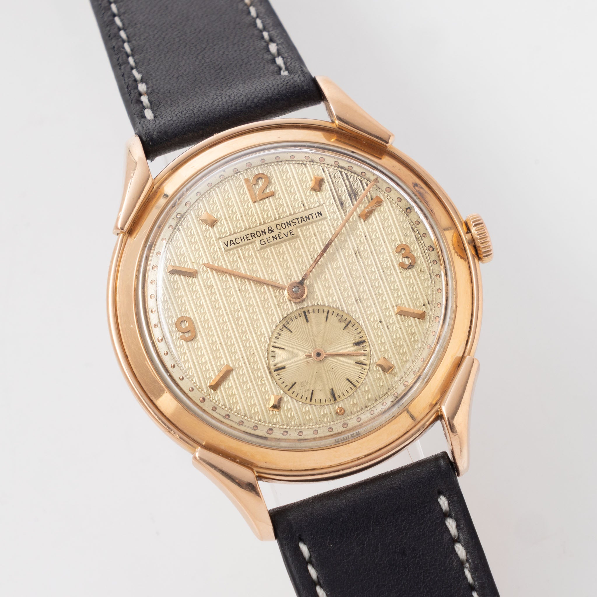 Vacheron Constantin 4537 18k Rose Gold Dress Watch ref 4537 Guilloché dial