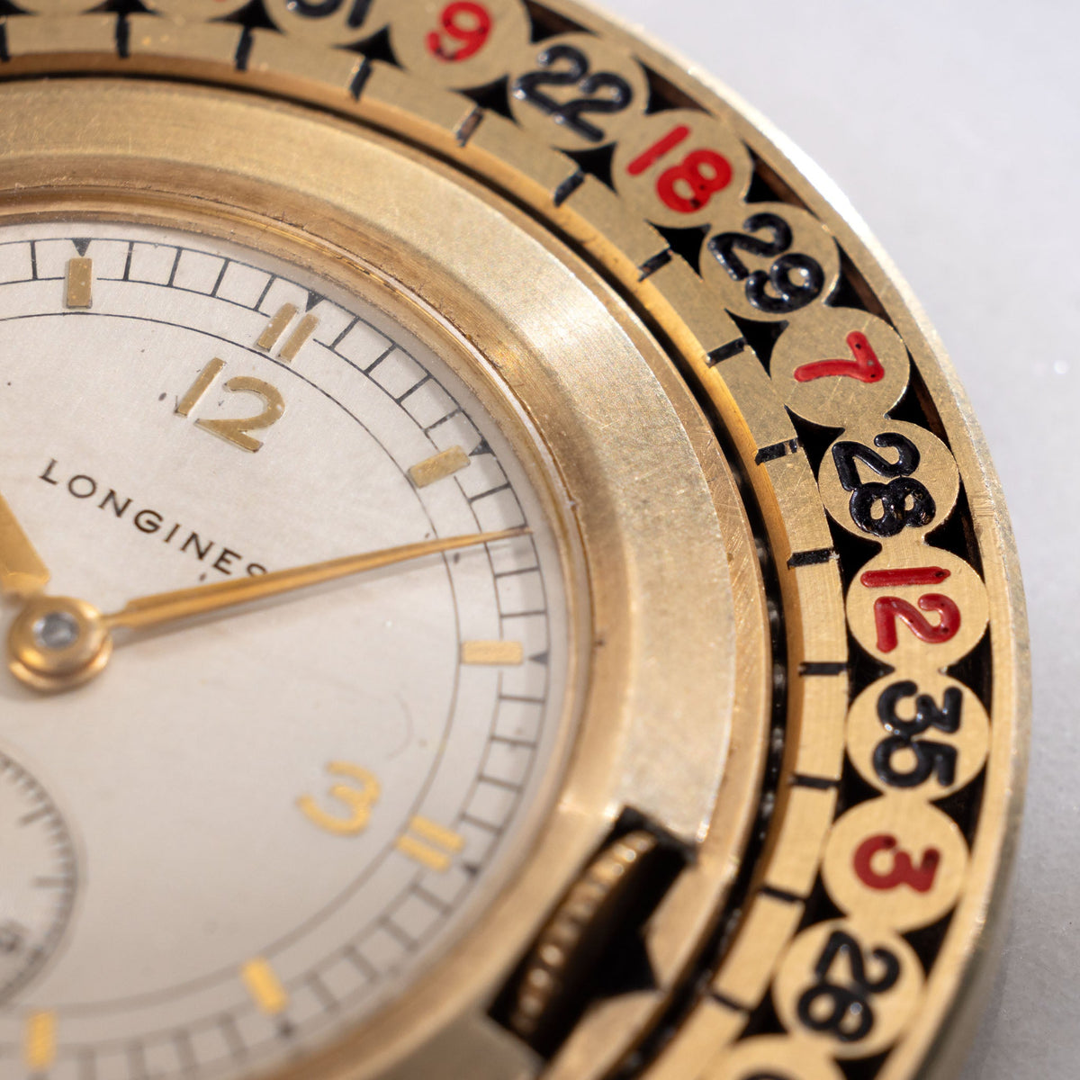 Longines Roulette Pocket Watch in 14k Yellow Gold 