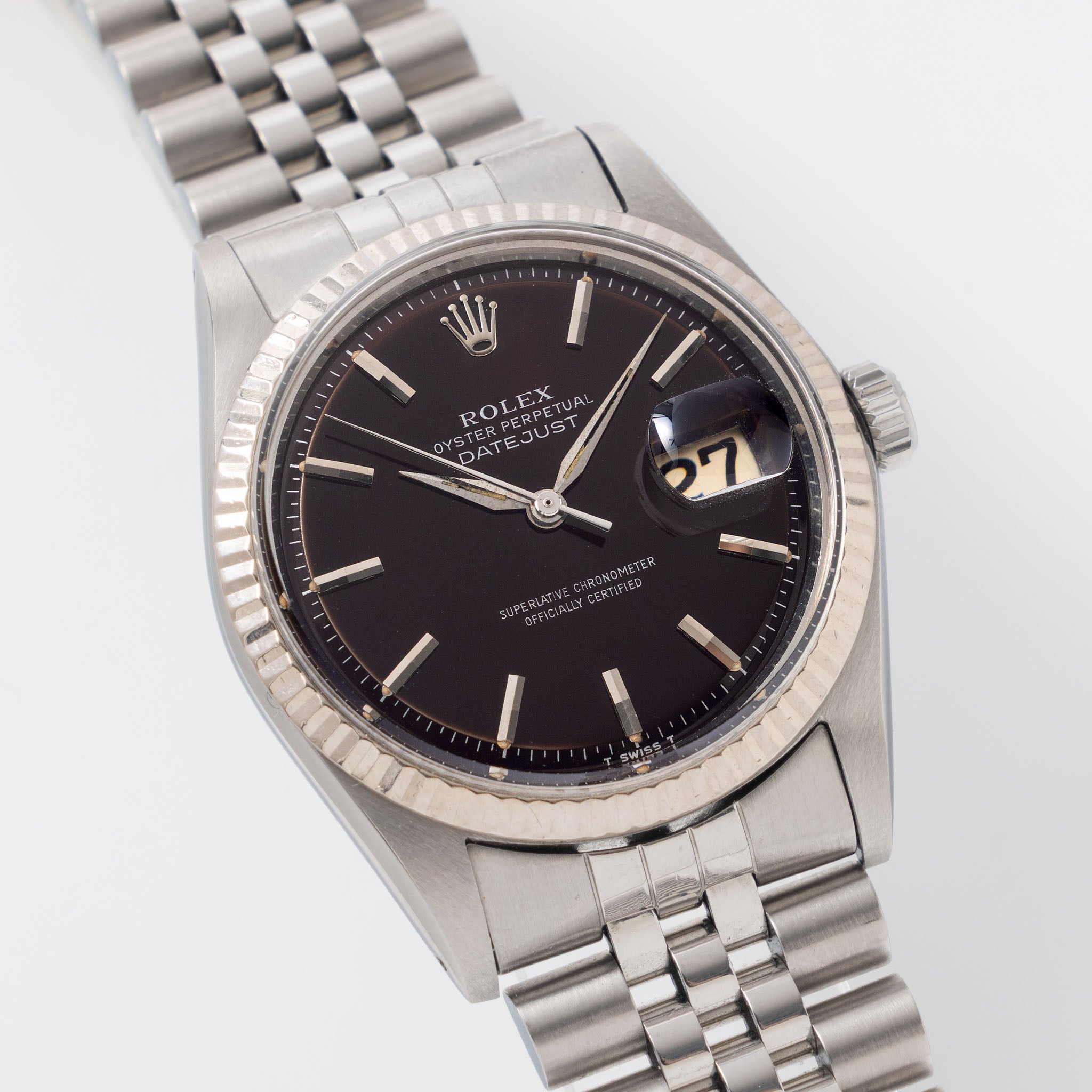 Rolex Datejust 1601 Tropical Gloss Dial Silver Print 
