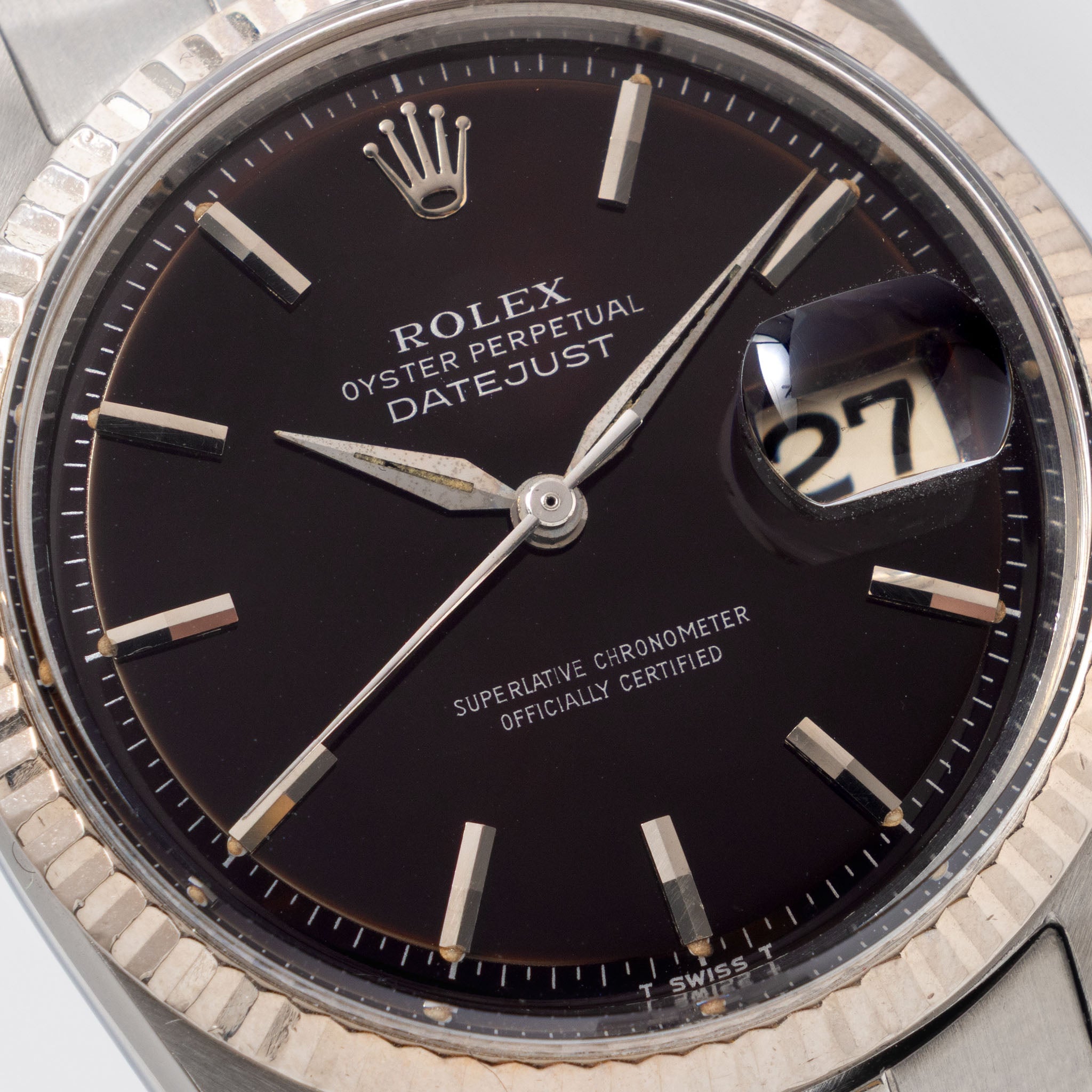 Rolex Datejust 1601 Tropical Gloss Dial Silver Print 