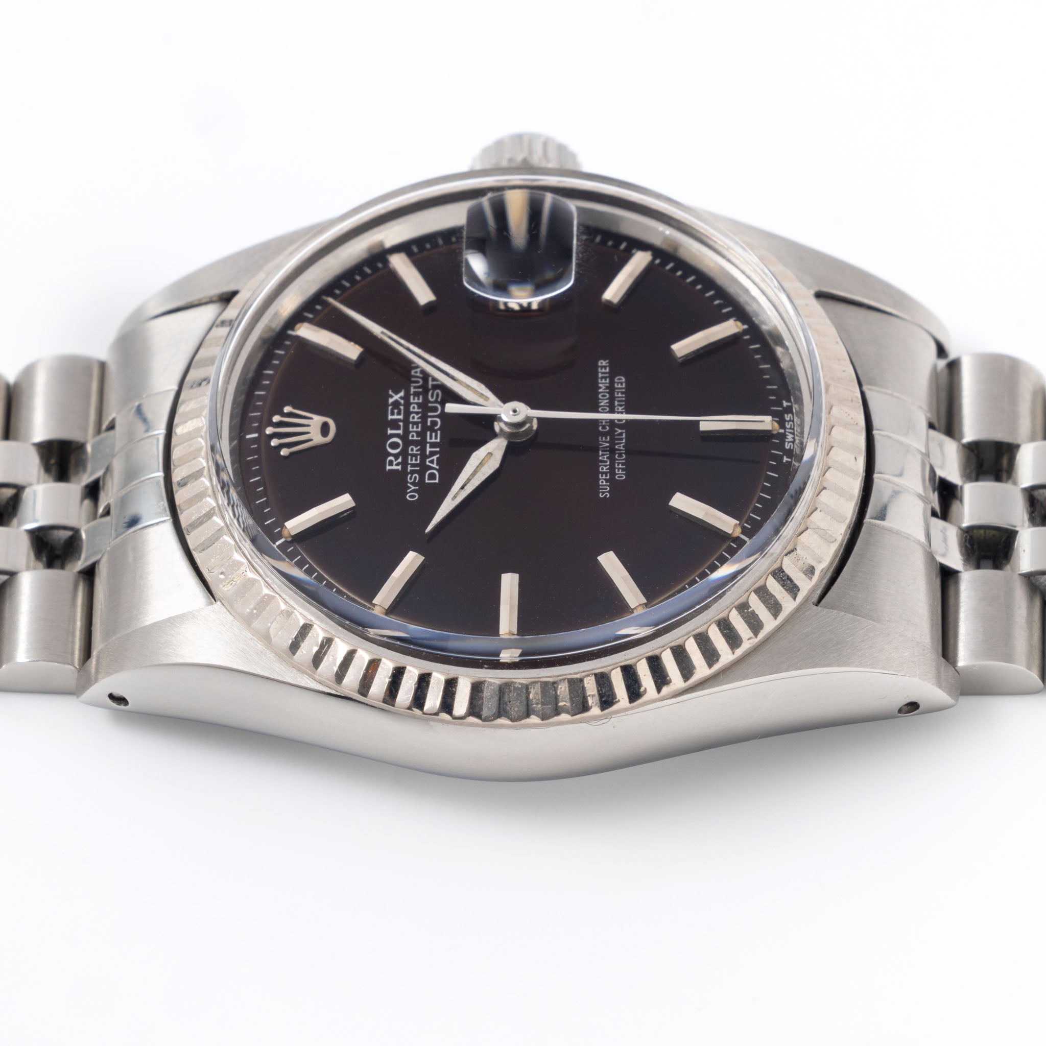 Rolex Datejust 1601 Tropical Gloss Dial Silver Print 
