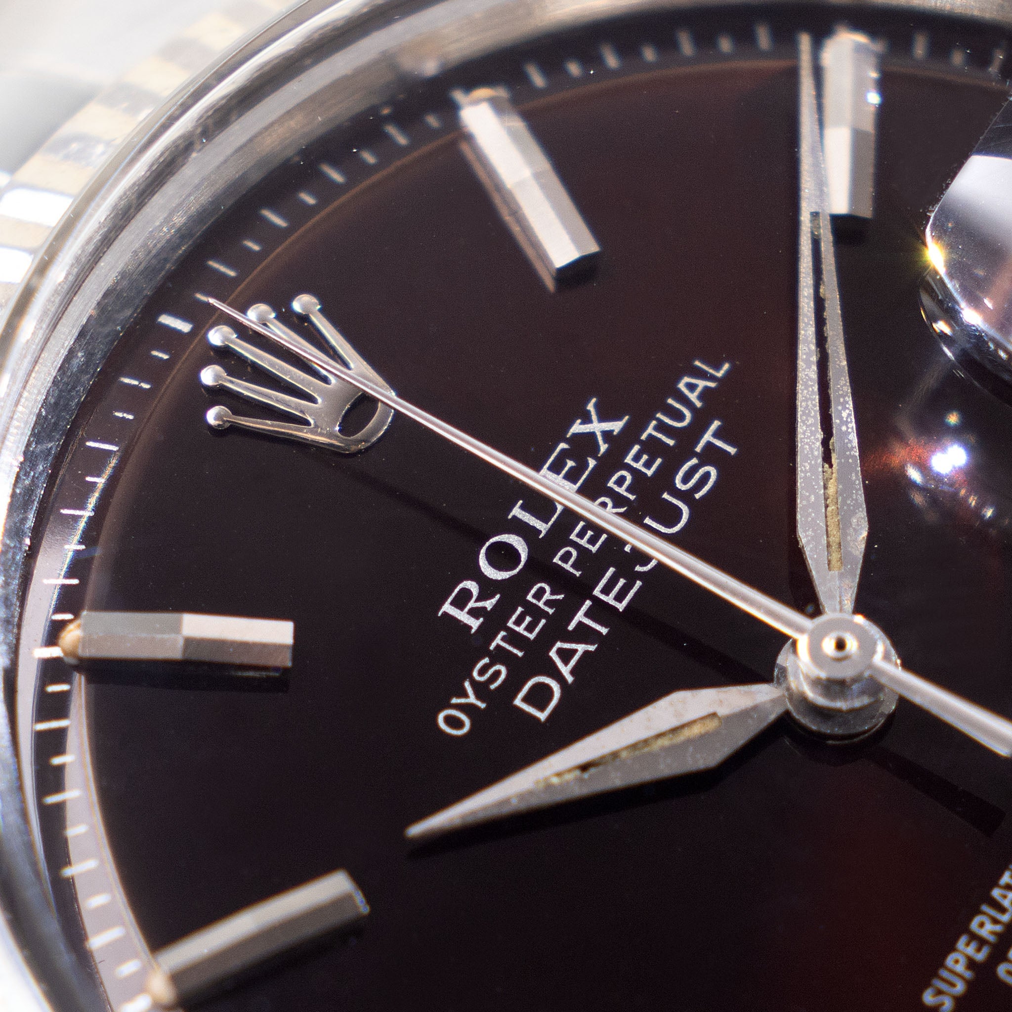 Rolex Datejust 1601 Tropical Gloss Dial Silver Print 