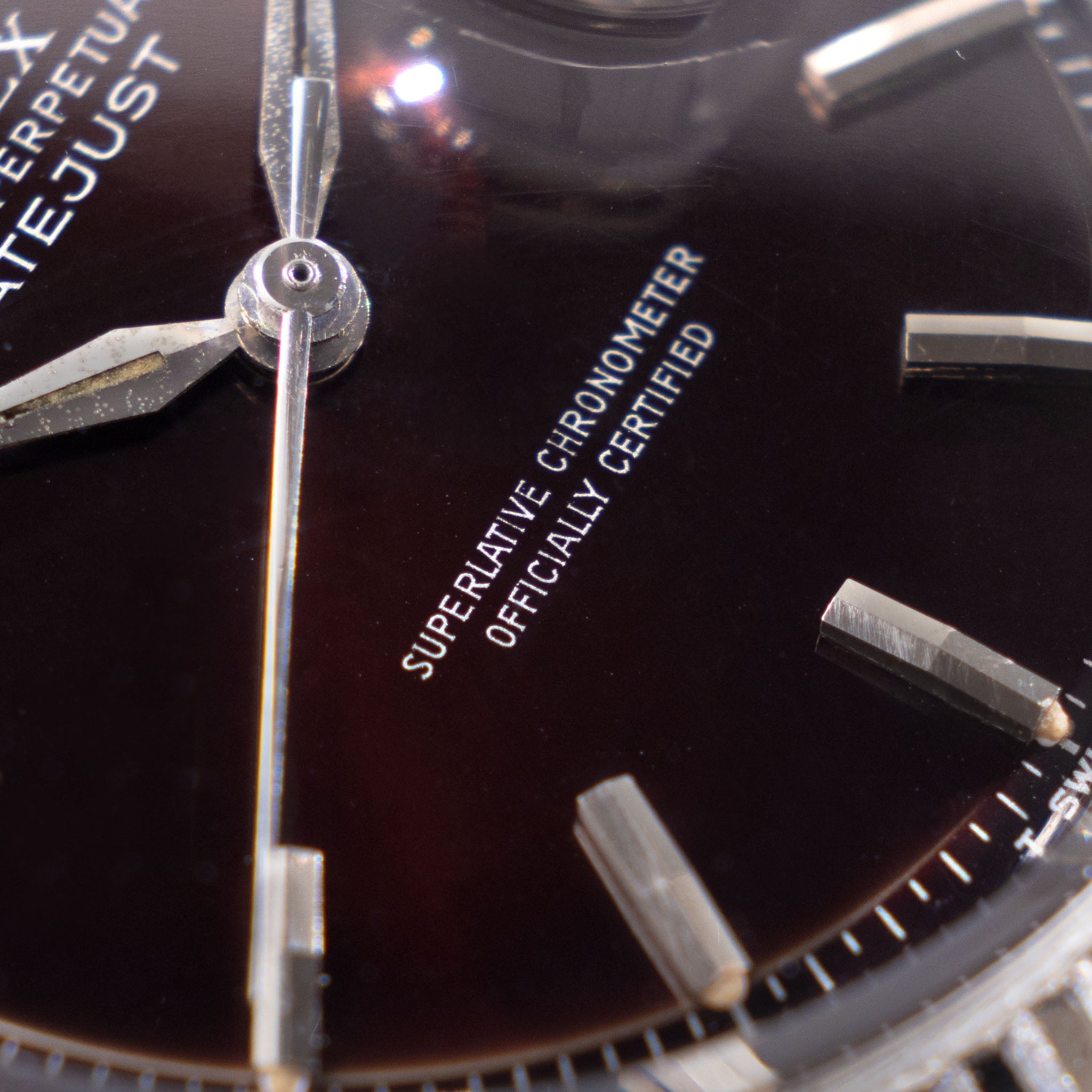 Rolex Datejust 1601 Tropical Gloss Dial Silver Print 