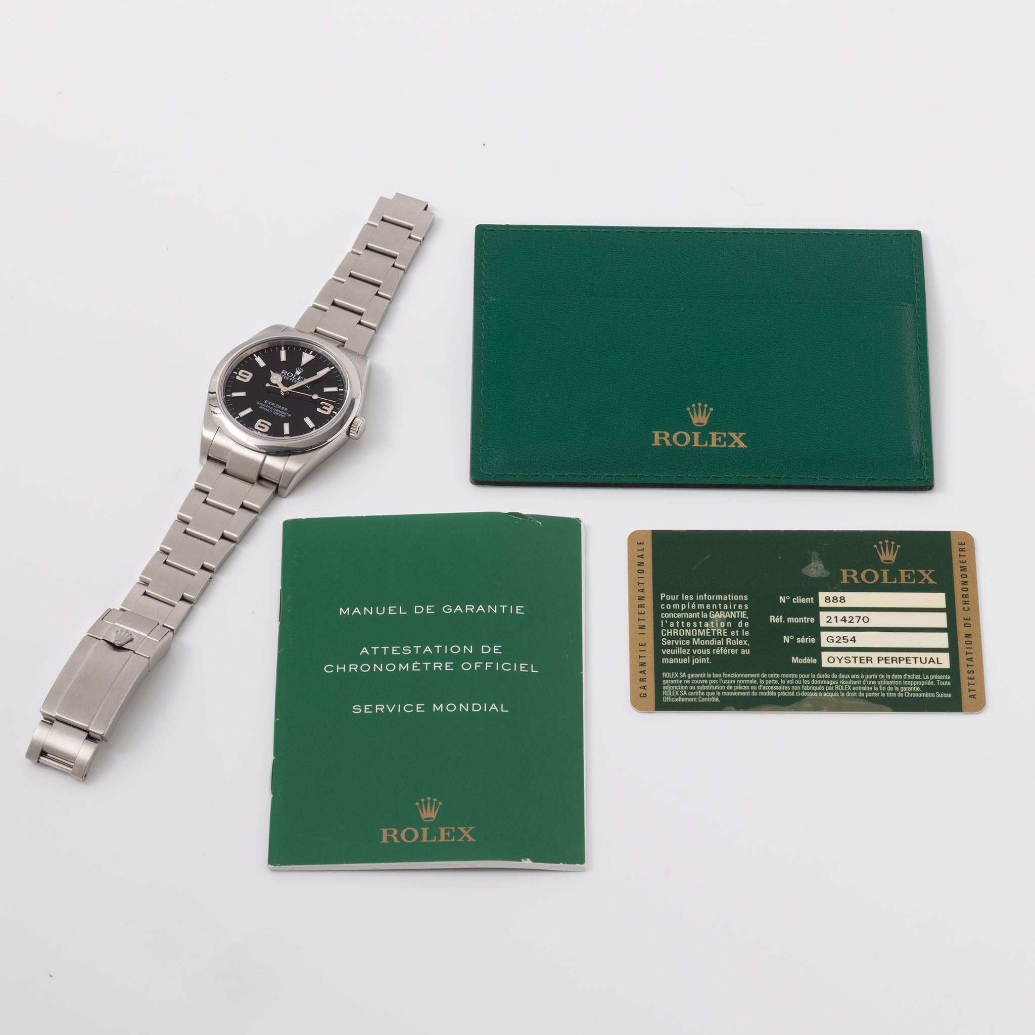 Rolex Explorer 214270 39mm with Original Guarantee Card