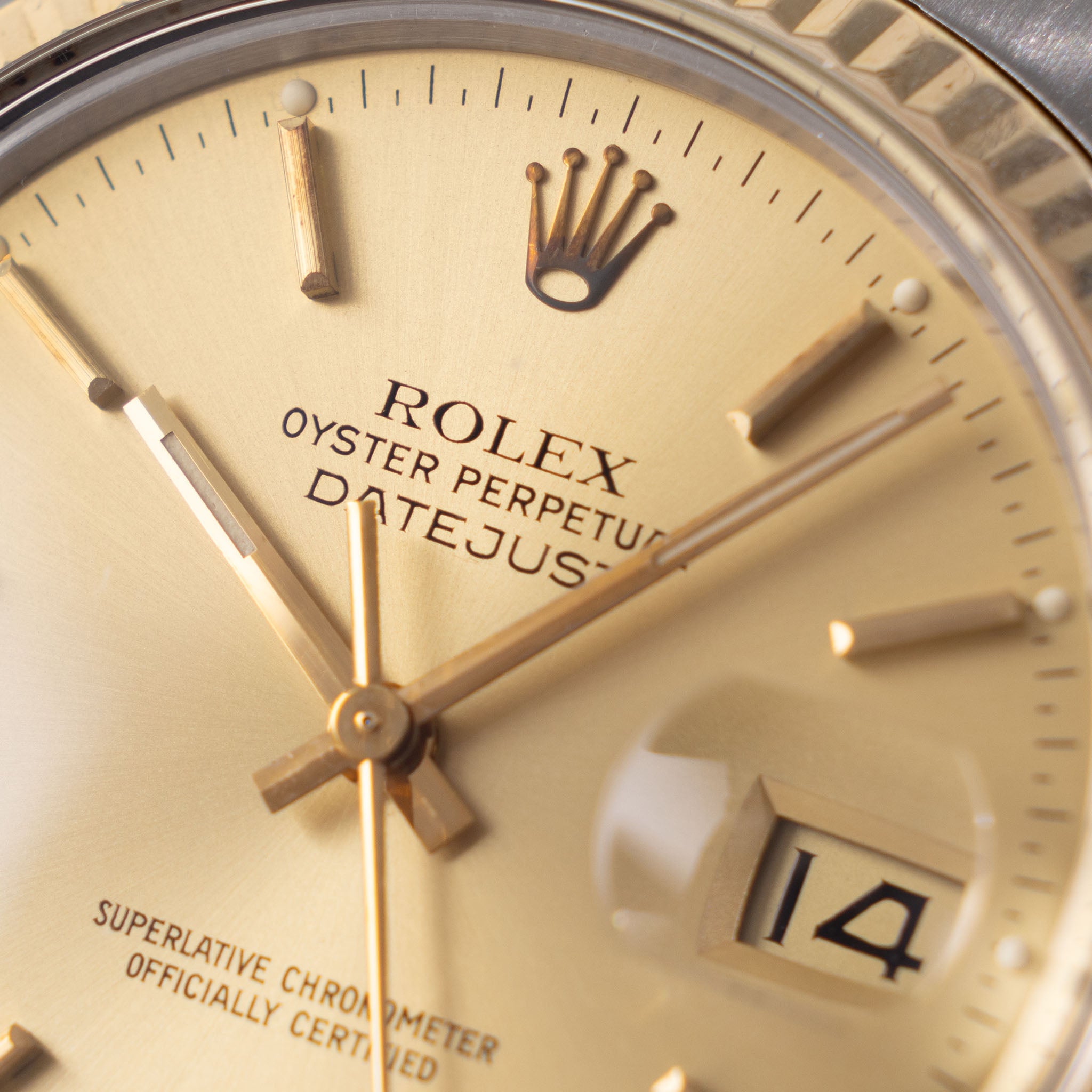 Rolex Datejust 16013 Champagne Dial in steel and yellow gold