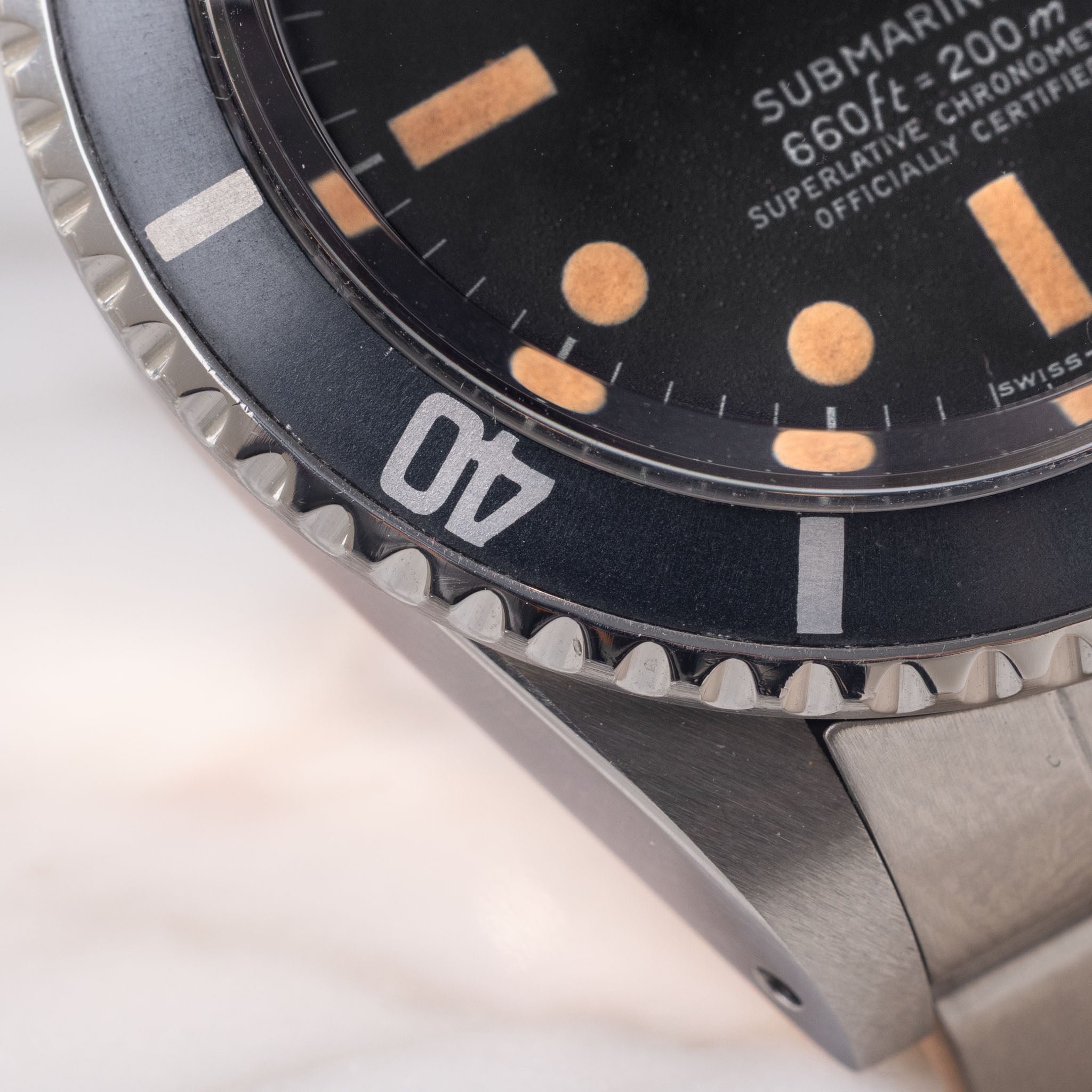 Rolex Submariner 1680 MK1 Dial Pumpkin Patina Kissing 40 Inlay