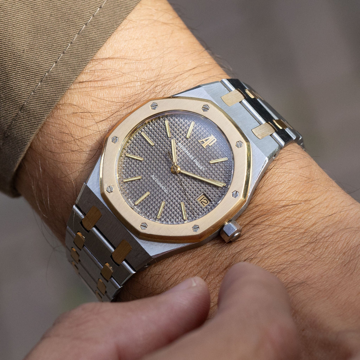 Audemars Piguet Royal Oak 14700SA Mini Jumbo Grey Dial in Steel and Yellow Gold