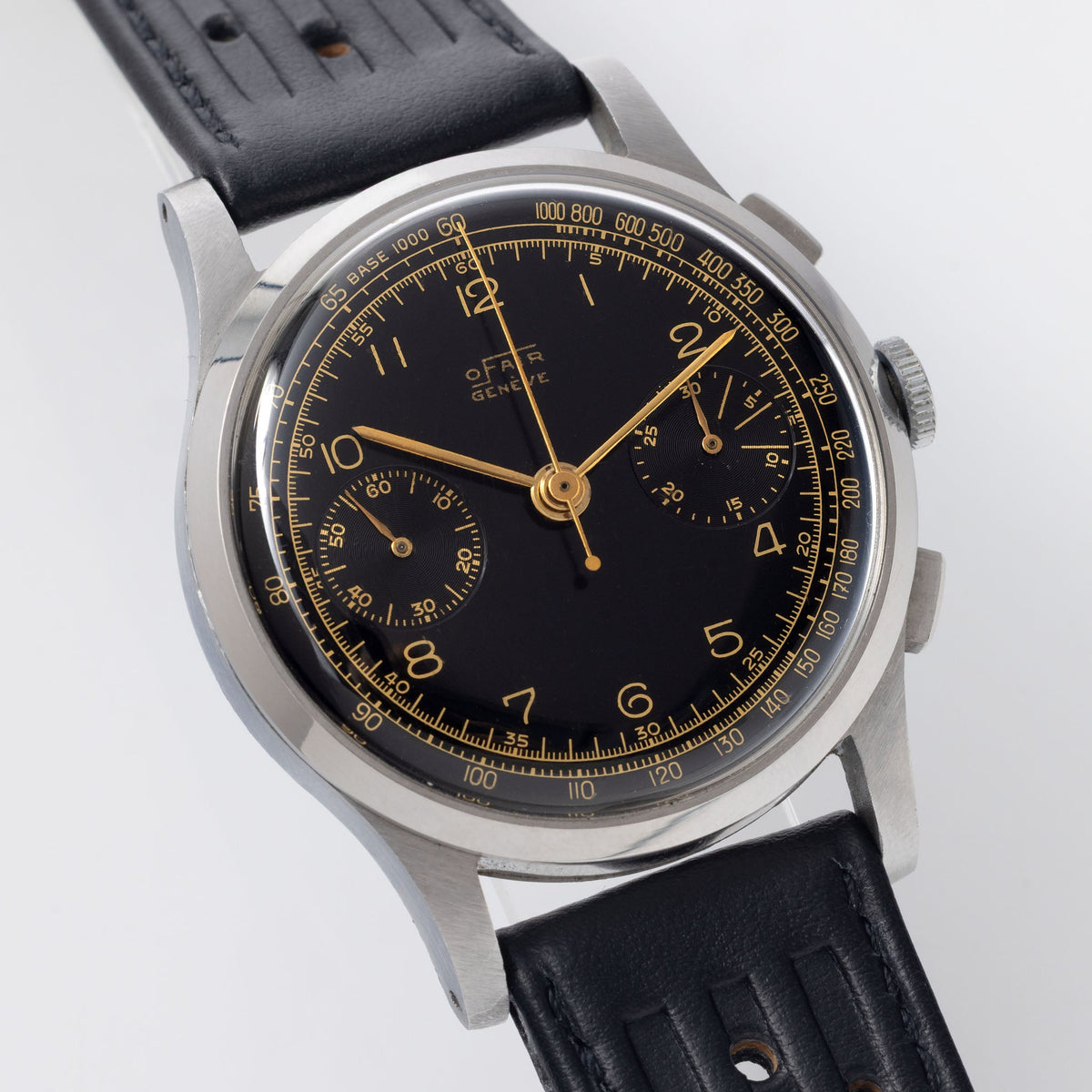 Ofair Cal.22 1940's Oversized Chronograph Black dial Motor sport Championship Geneva