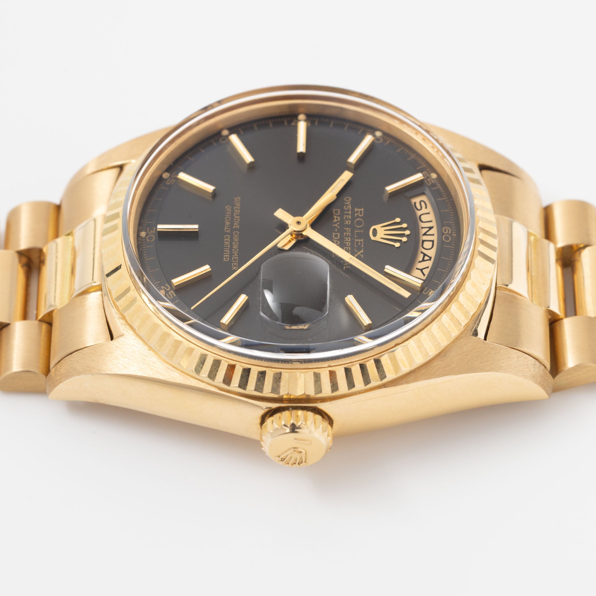 Rolex Day-Date 1803 Grey Dial with Original Box and Double Punched Paper in 18k Yellow Gold