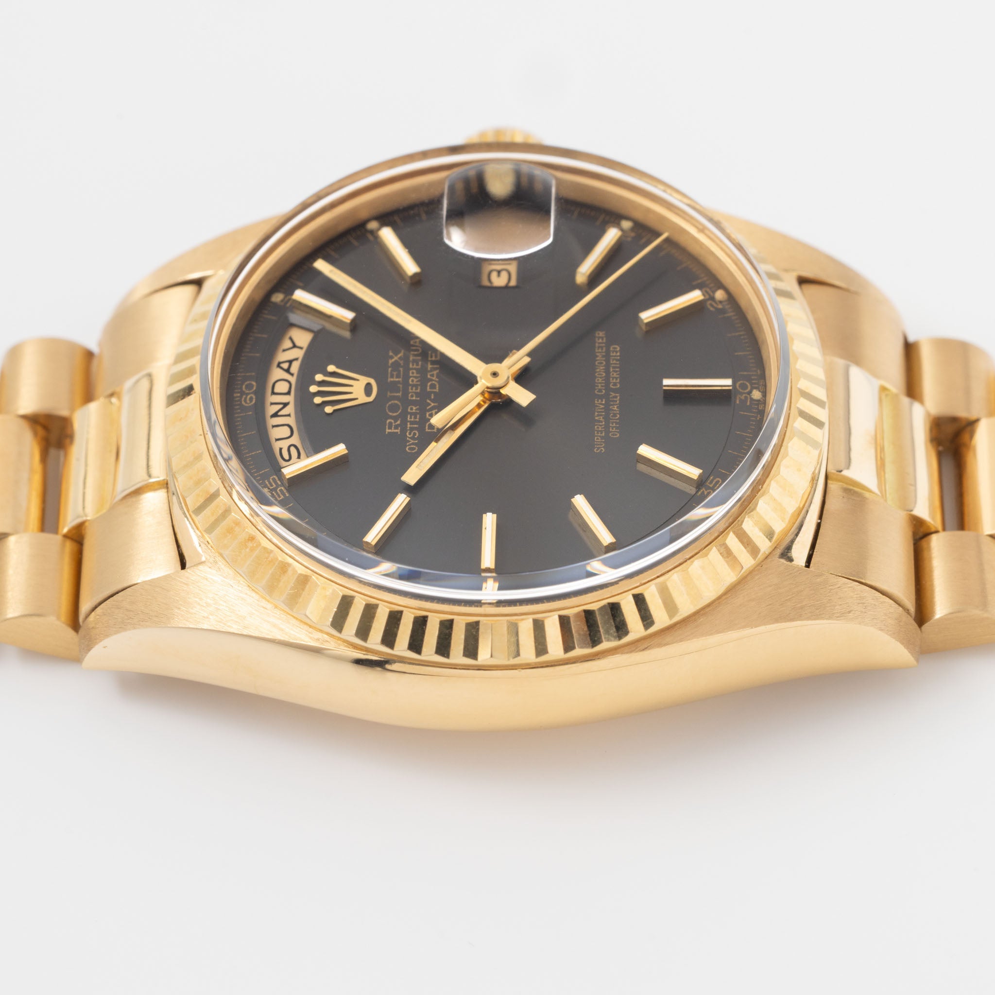 Rolex Day-Date 1803 Grey Dial with Original Box and Double Punched Paper in 18k Yellow Gold