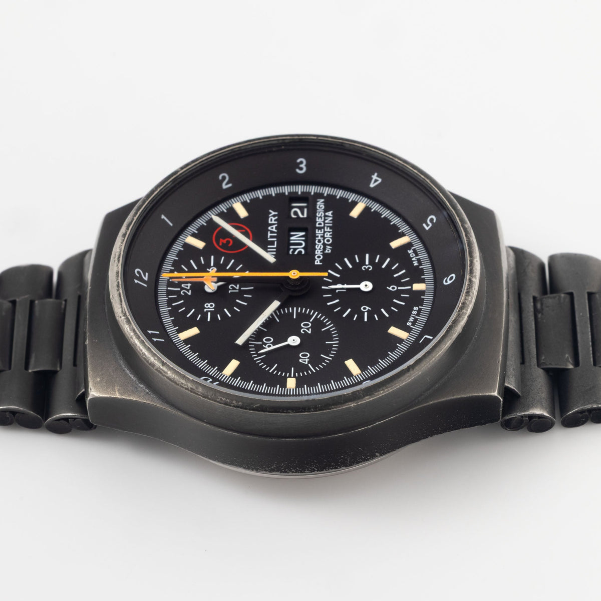 Porsche Design by Orfina Chrono 1 Military 3H Dial Black PVD-Case ref. 7177
