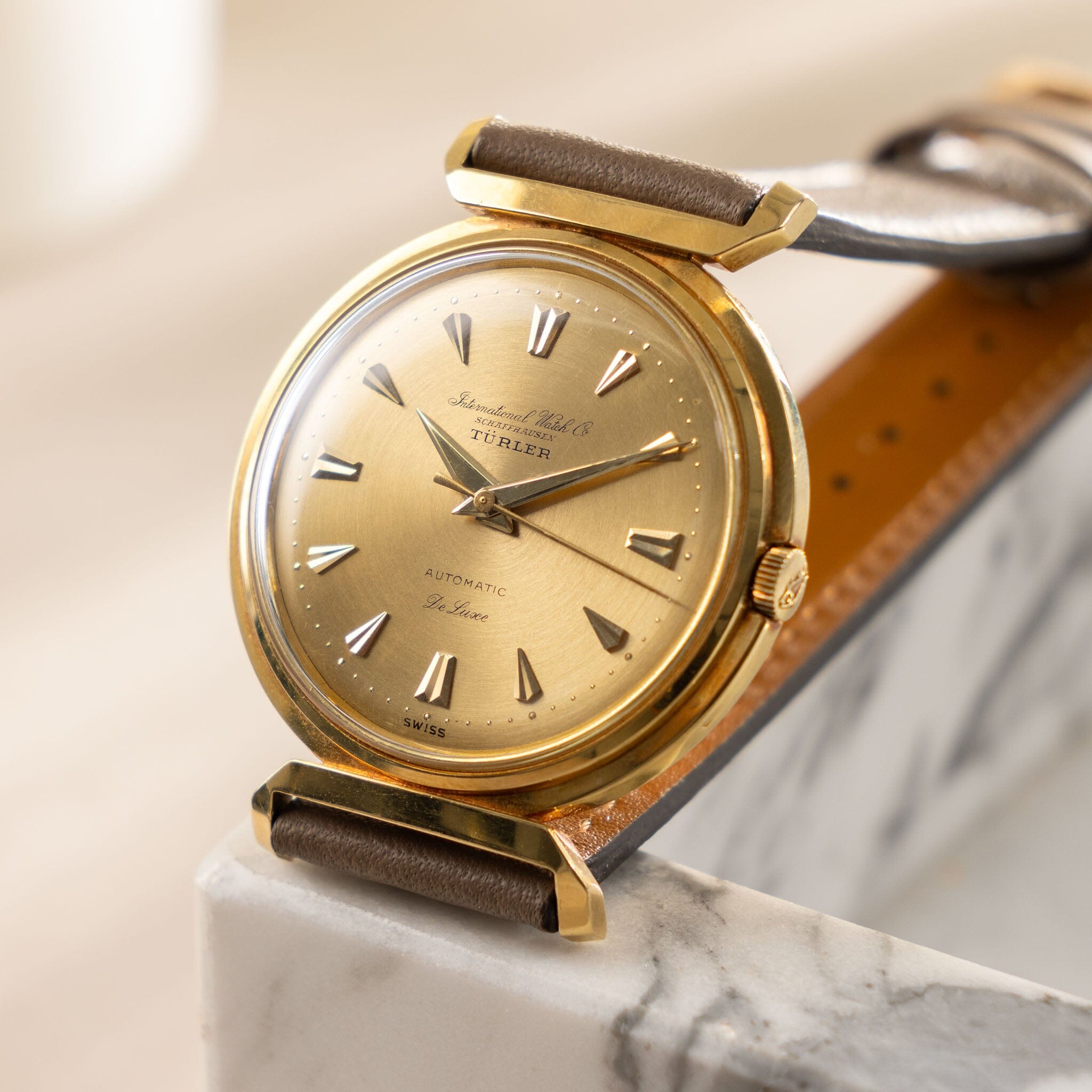 IWC Yellow Gold Dress Watch Double Signed Türler ref 600 