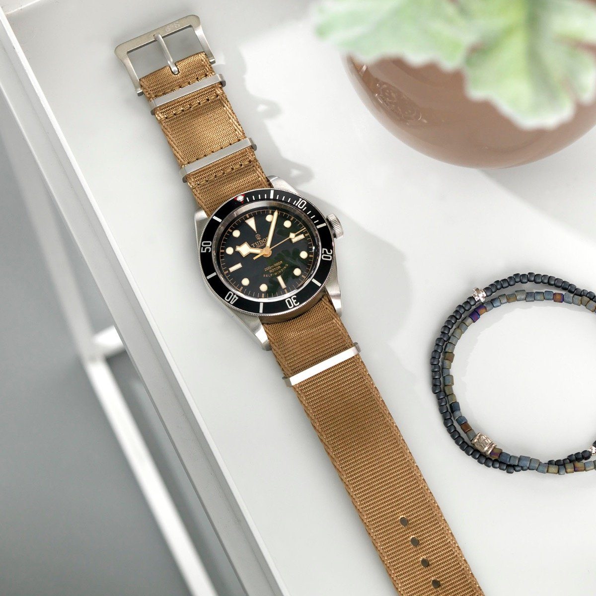 Tudor Deluxe Nylon Single Pass Watch Strap Coyote Brown