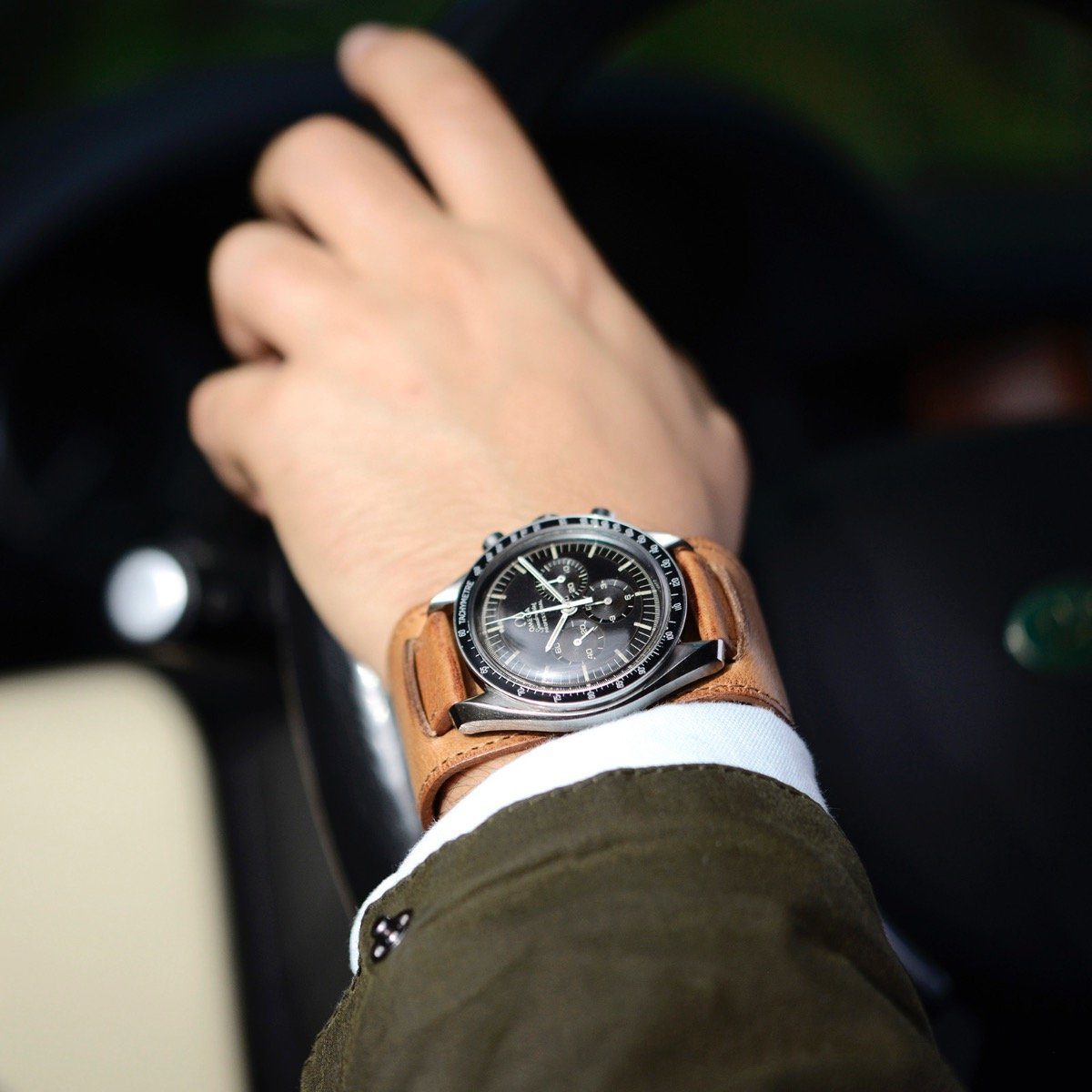 Faccio Brown Leather Bund Strap