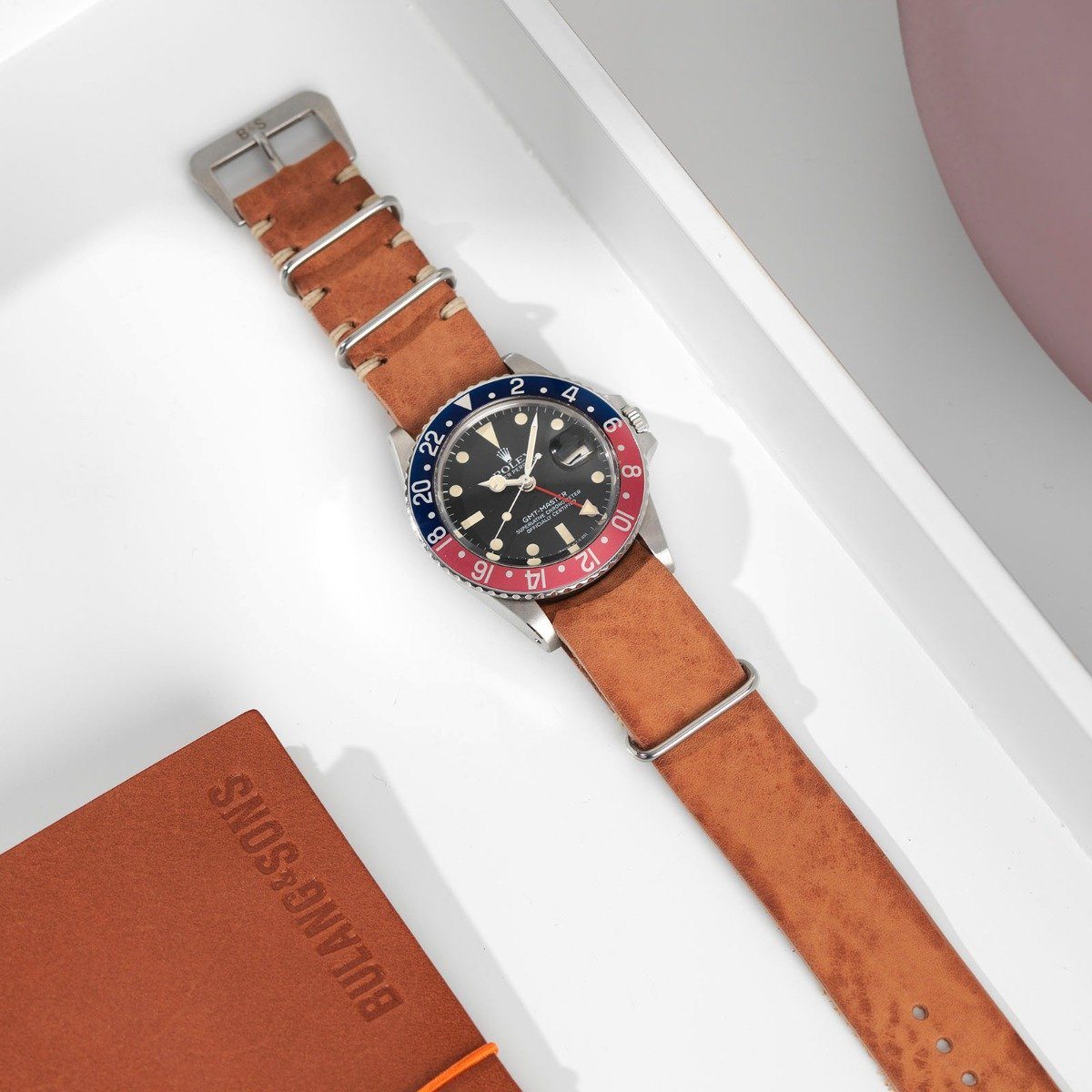 Rolex Caramel Brown Single Pass Leather Watch Strap