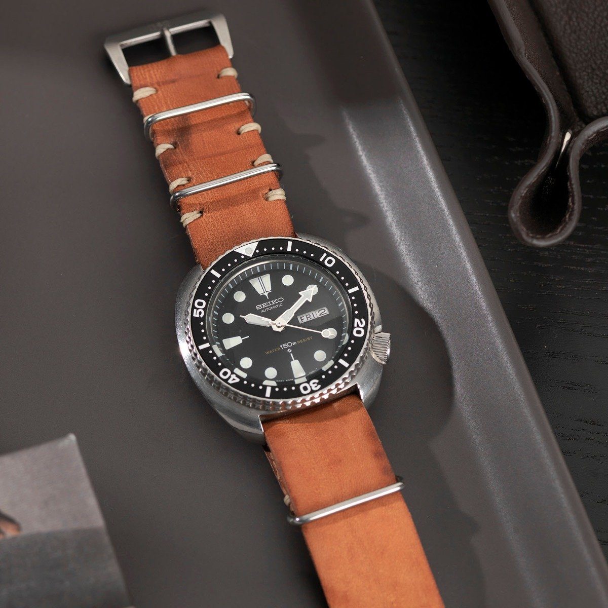 Seiko Caramel Brown Single Pass Leather Watch Strap