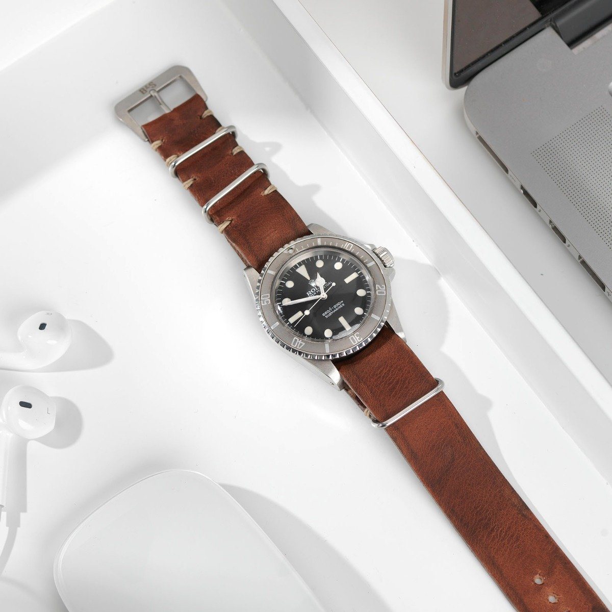 Rolex Siena Brown Single Pass Leather Watch Strap