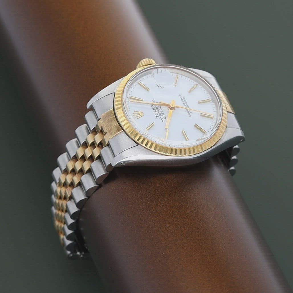 Rolex Datejust 16013 Steel and Gold with Porcelain Dial