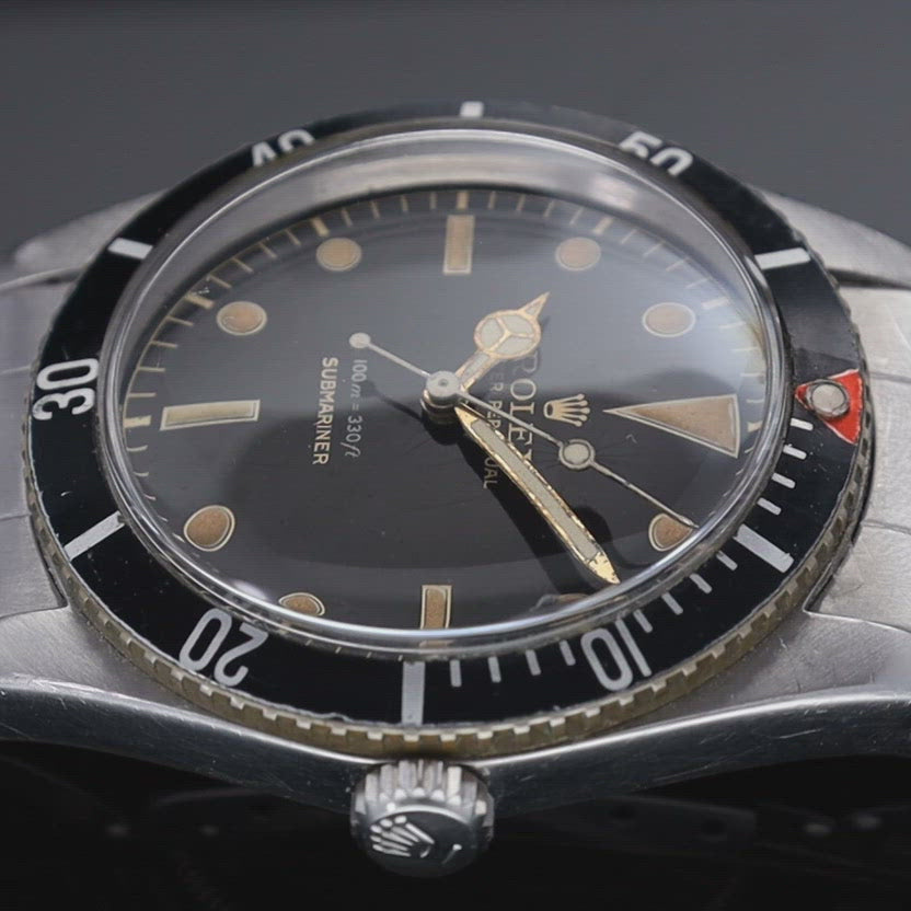 Rolex Submariner 6536-1 Gilt Dial Red Triangle Bezel Insert