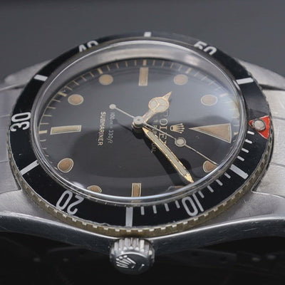 Rolex Submariner 6536-1 Gilt Dial Red Triangle Bezel Insert