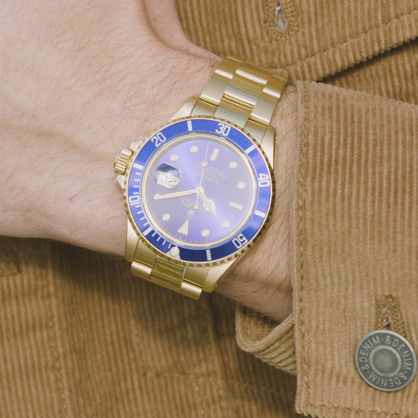 Rolex Submariner Date Purple Dial Yellow Gold 16618