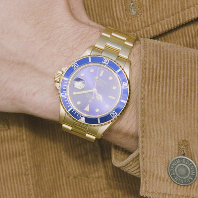 Rolex Submariner Date Purple Dial Yellow Gold 16618