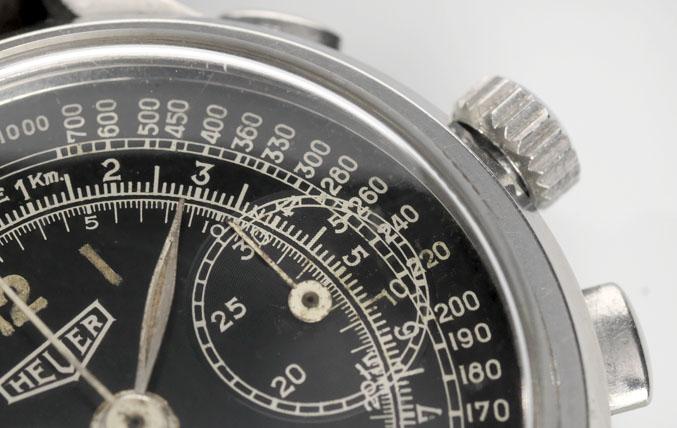 Heuer Chrono Ref 2403 1930s Dual Scale Gilt 