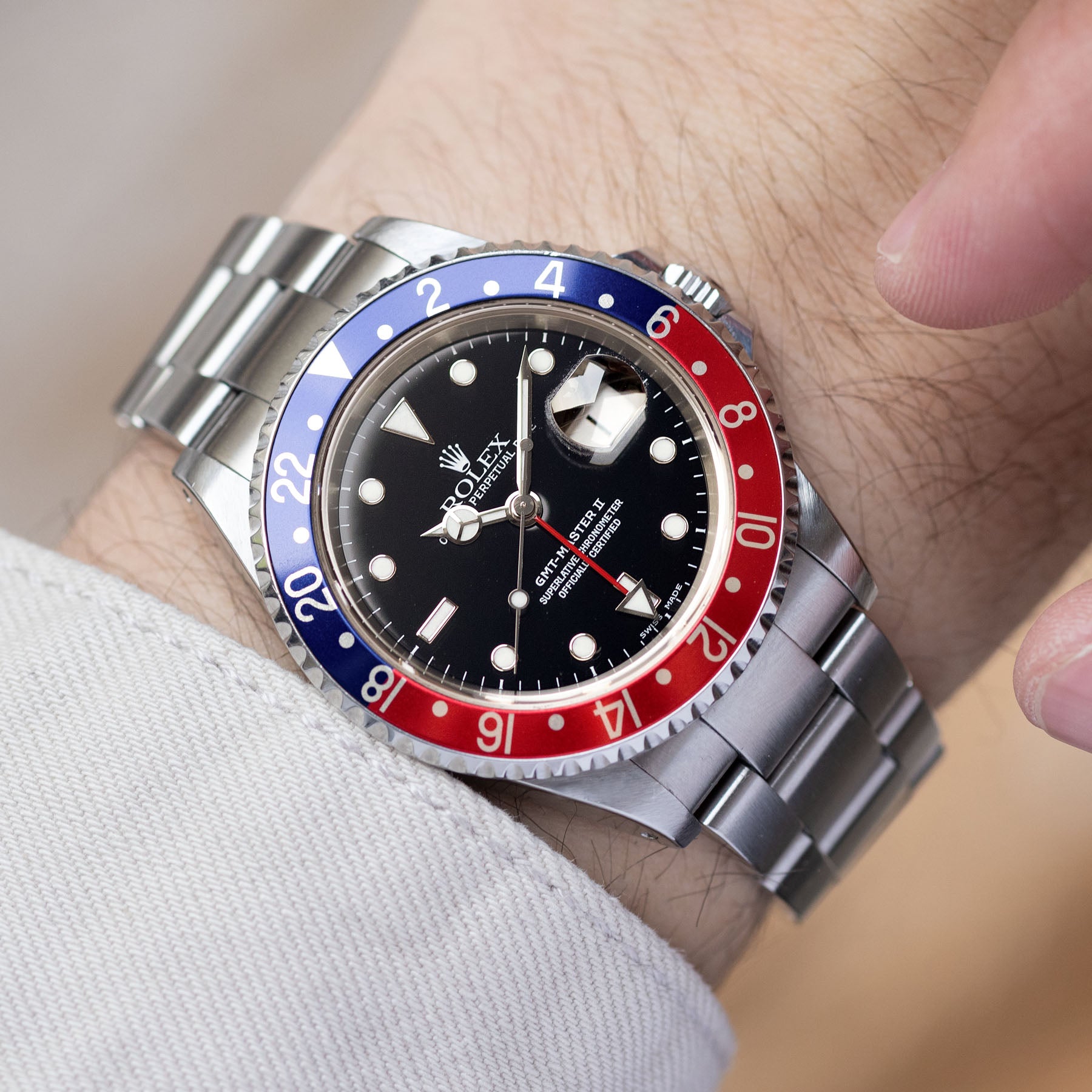 Rolex GMT-Master 2 16710 Pepsi Bezel Box and Papers 