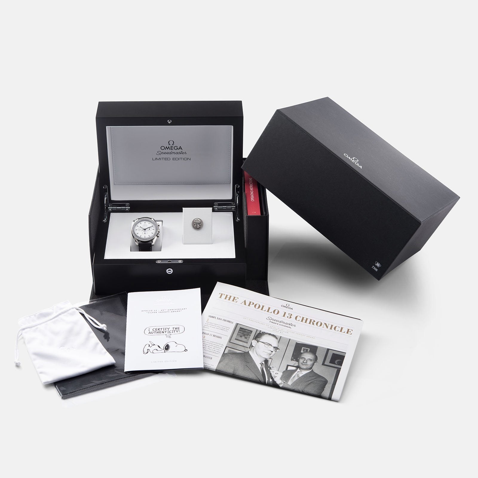 Omega Speedmaster Apollo 13 Silver Snoopy 311.32.42.30.04.003 BTTR Set
