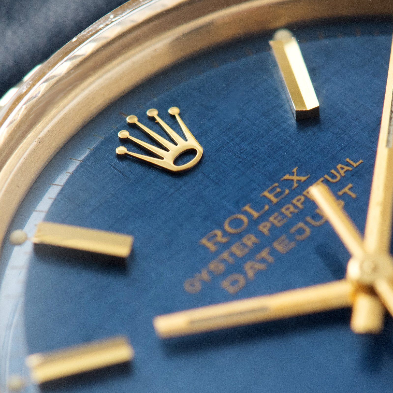 Rolex Datejust Yellow Gold 1601 Blue Linen Dial 